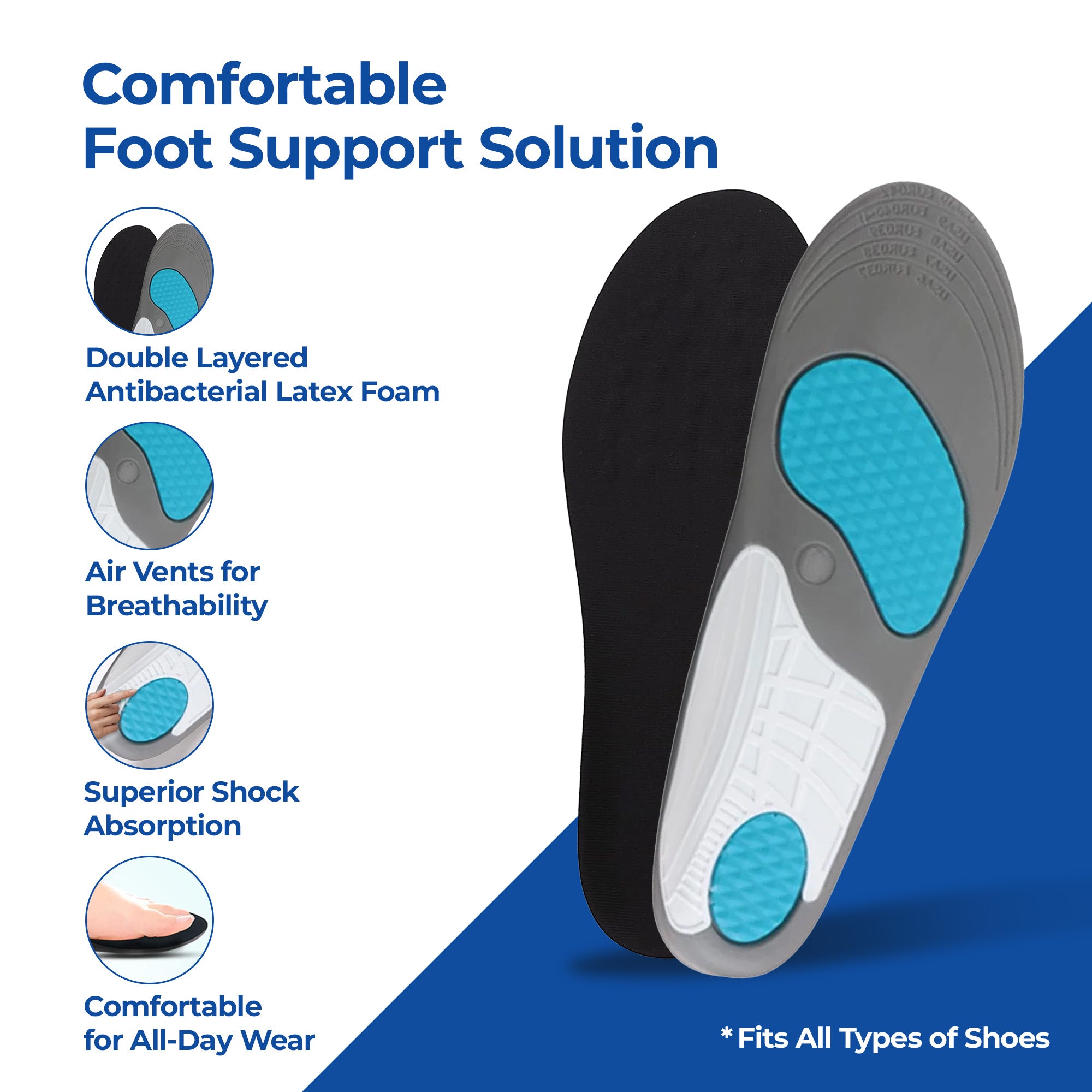 Dr Foot Gel Shoe Insoles - Support for daily office wear