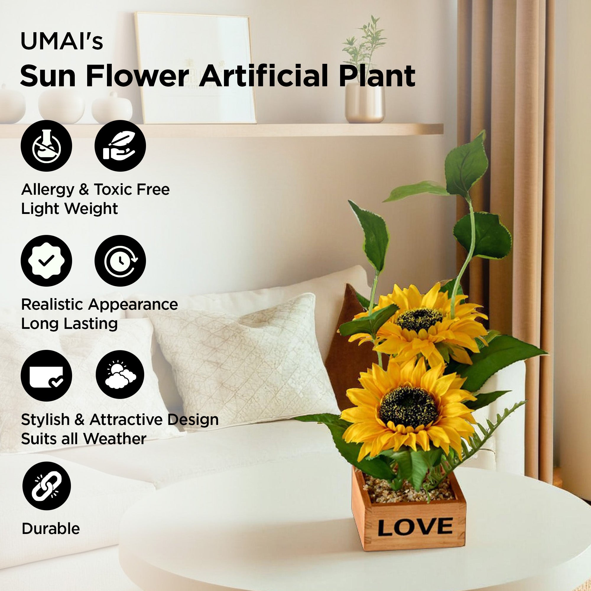 UMAI yellow sunflower - home decor item