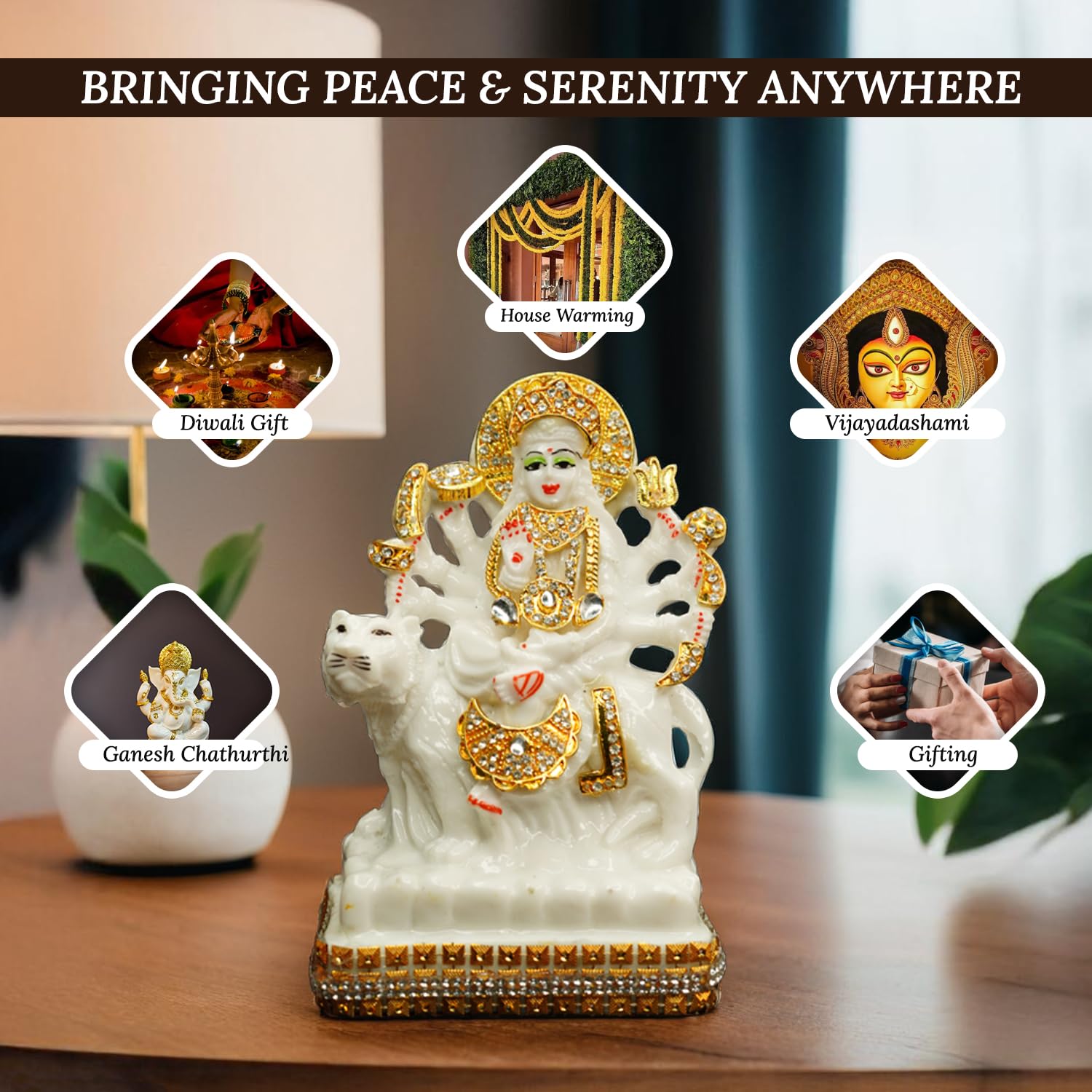 Ekhasa Durga Maa Idol - Decorative home puja accessory