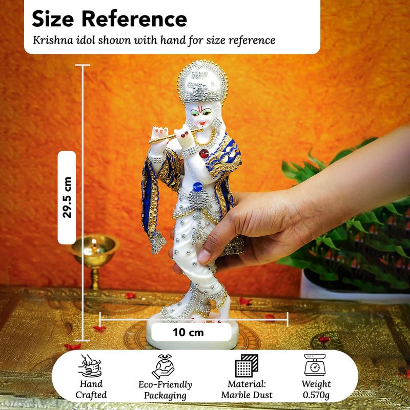 Ekhasa Gemstone Studded Krishna Idol - Spiritual practice