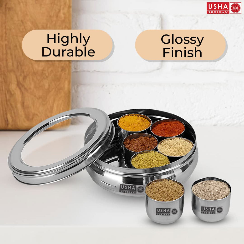 Stainless Steel Masala Box (1.25L) | Spice Containers for Kitchen ...