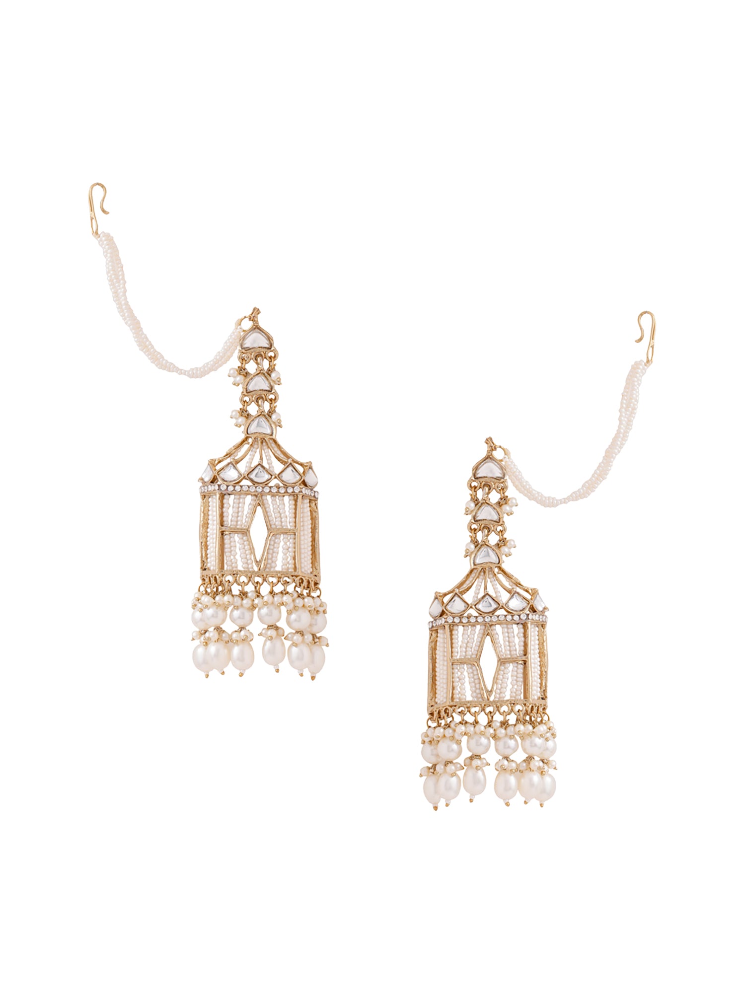 Yellow Chimes Kundan Dangler Earrings - Lightweight and comfortable fashion