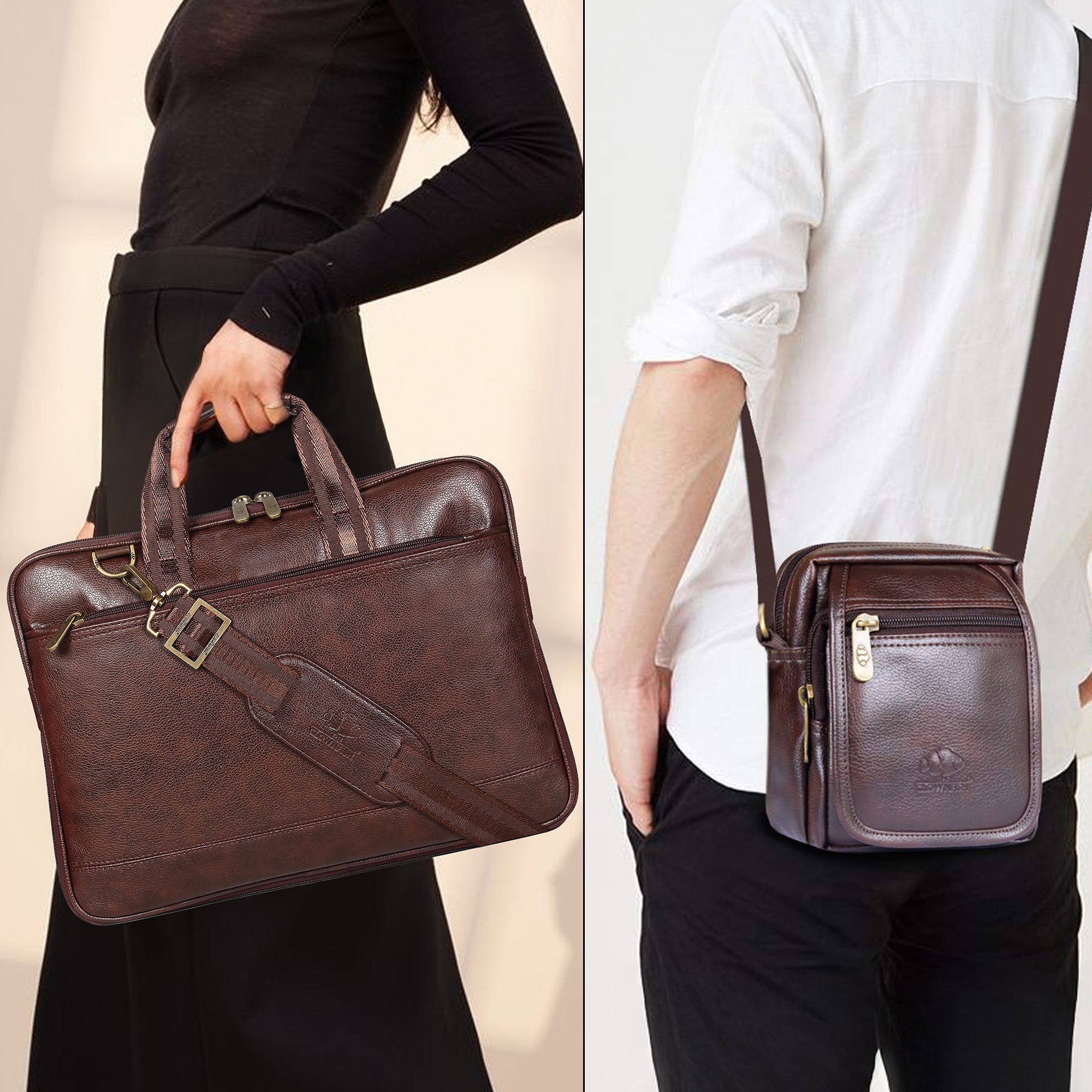 THE CLOWNFISH dark brown bag - versatile for casual outings