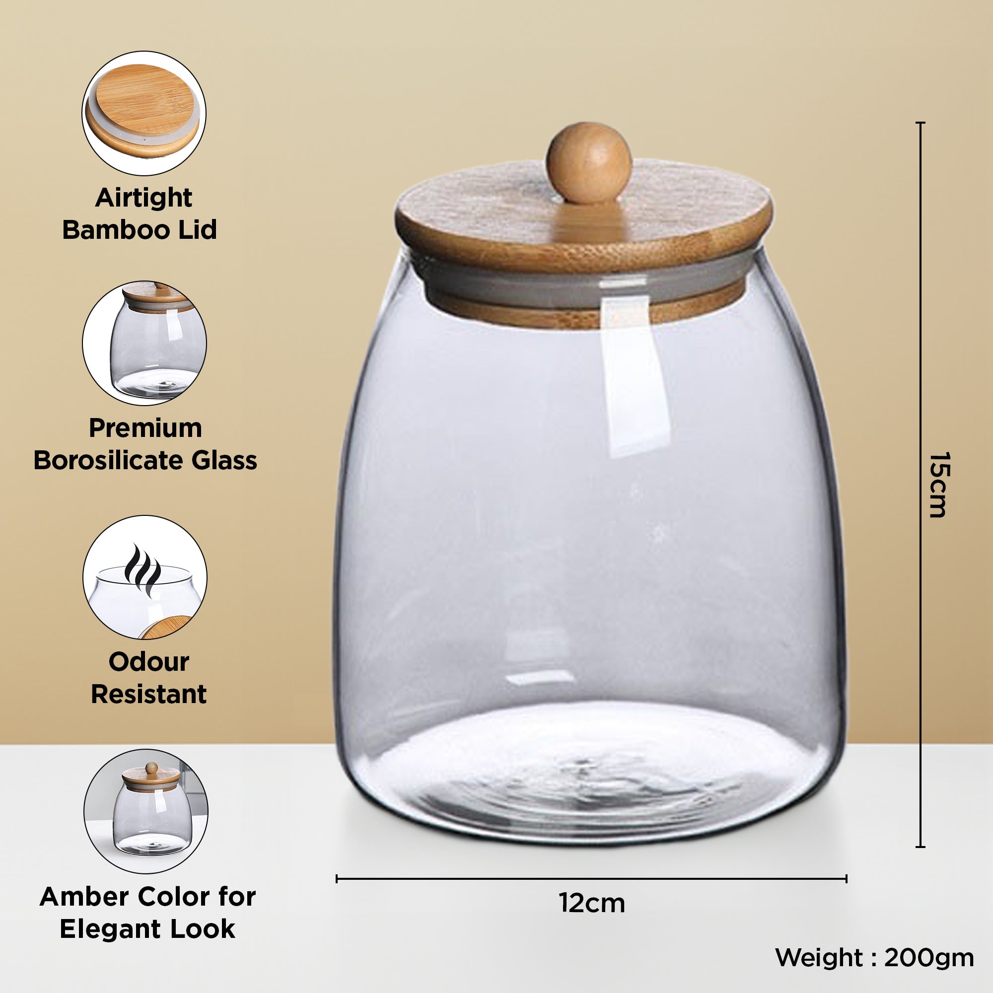 The Better Home 1000ml Glass Jar - Eco-friendly Storage Solution