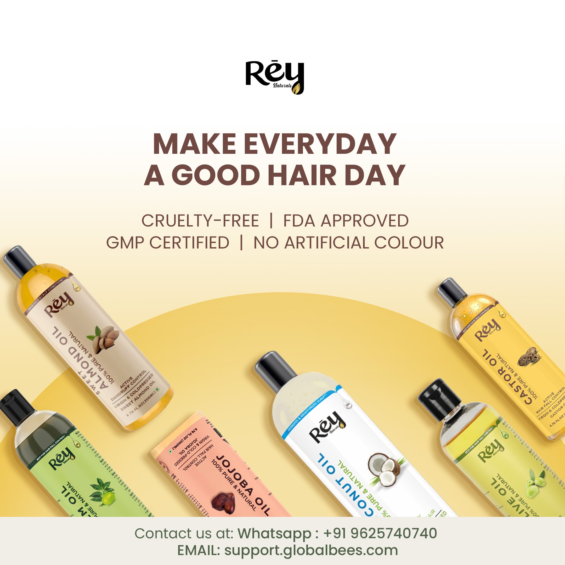 Rey Naturals Castor Oil - Hydrating hair and skin