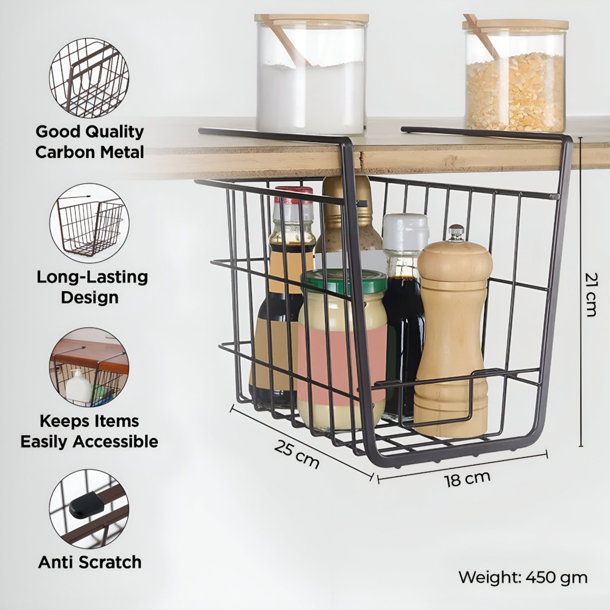 UMAI carbon metal basket - laundry room organizer