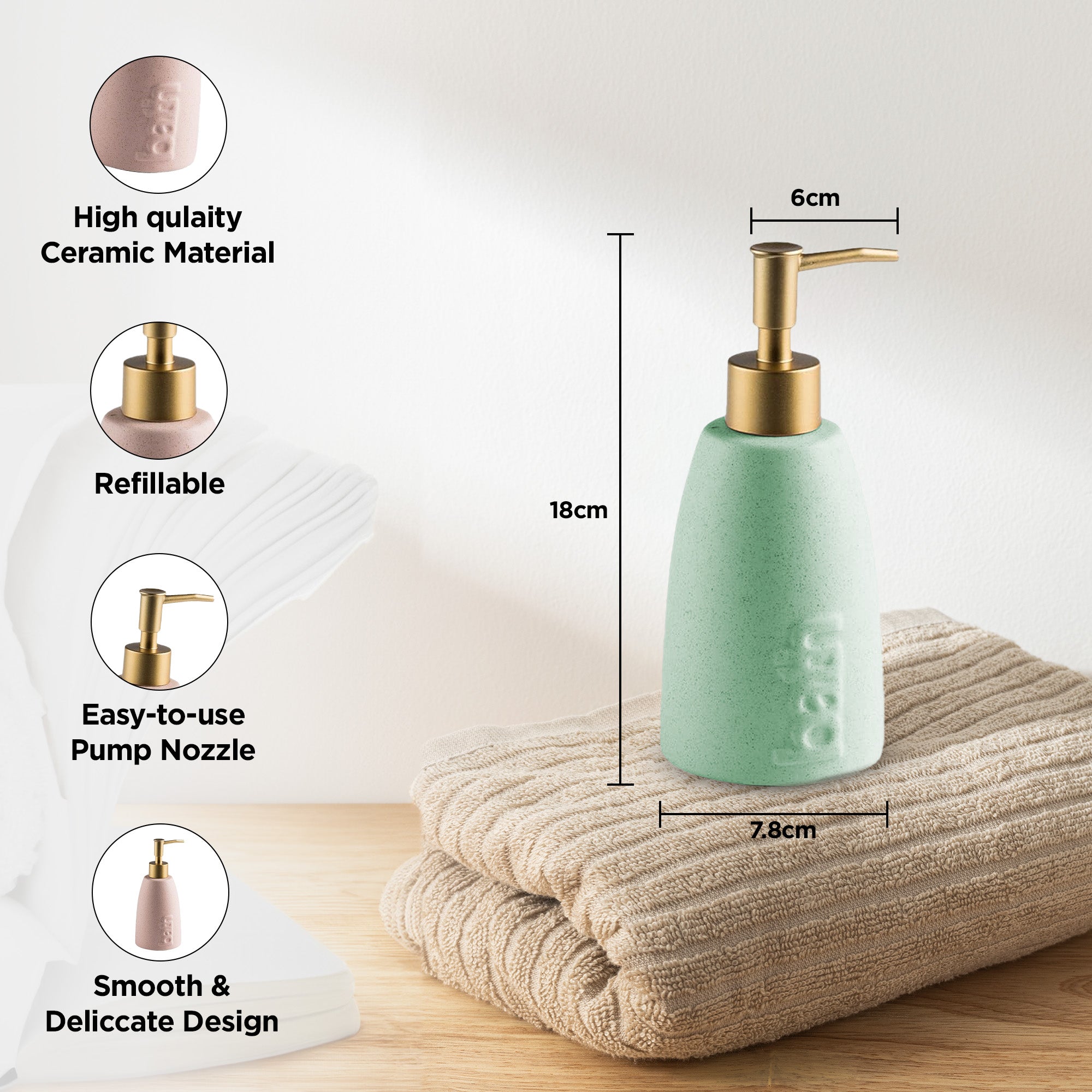 UMAI leak-proof ceramic dispenser - family bathroom
