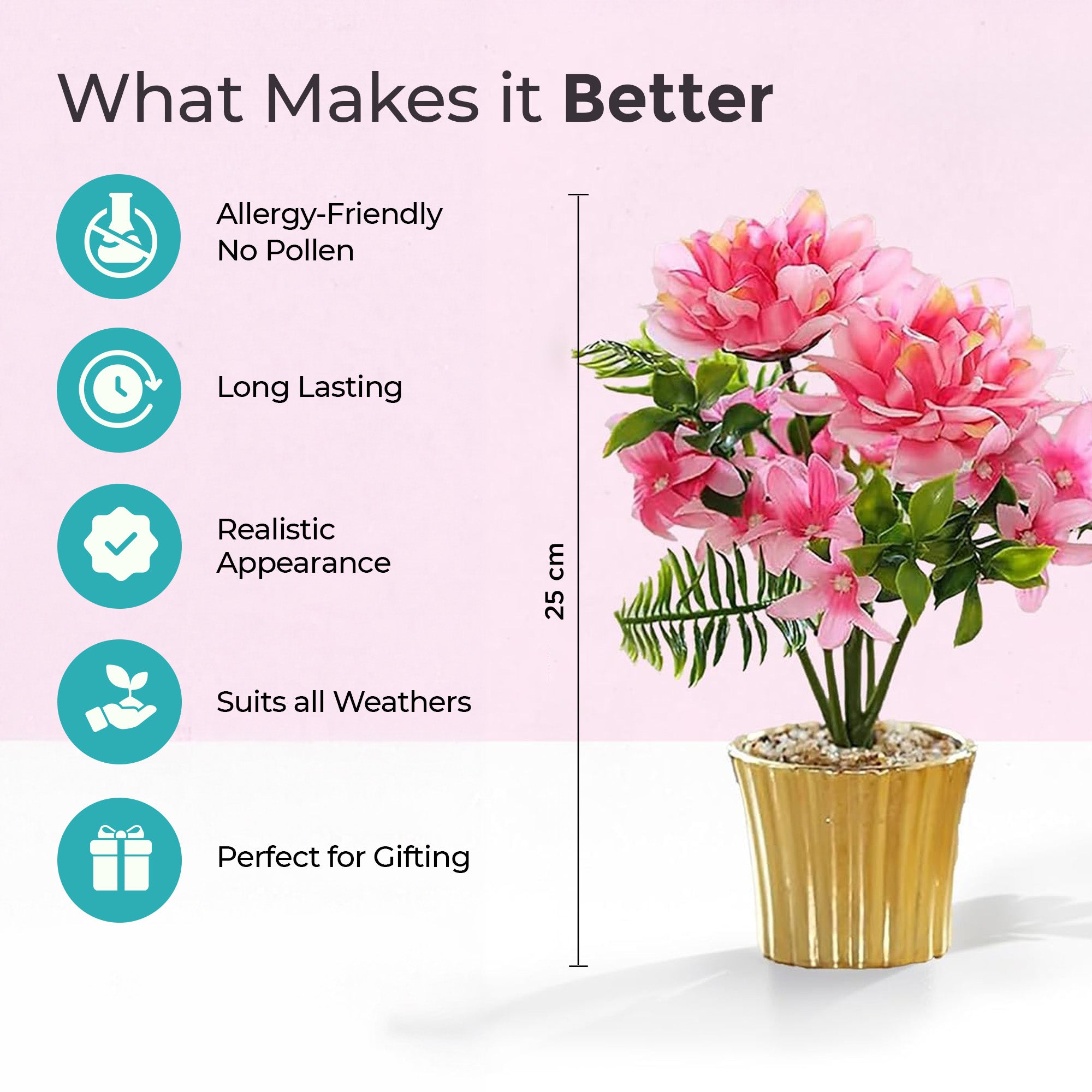 The Better Home artificial pink dahlia plant - Decorative home gift