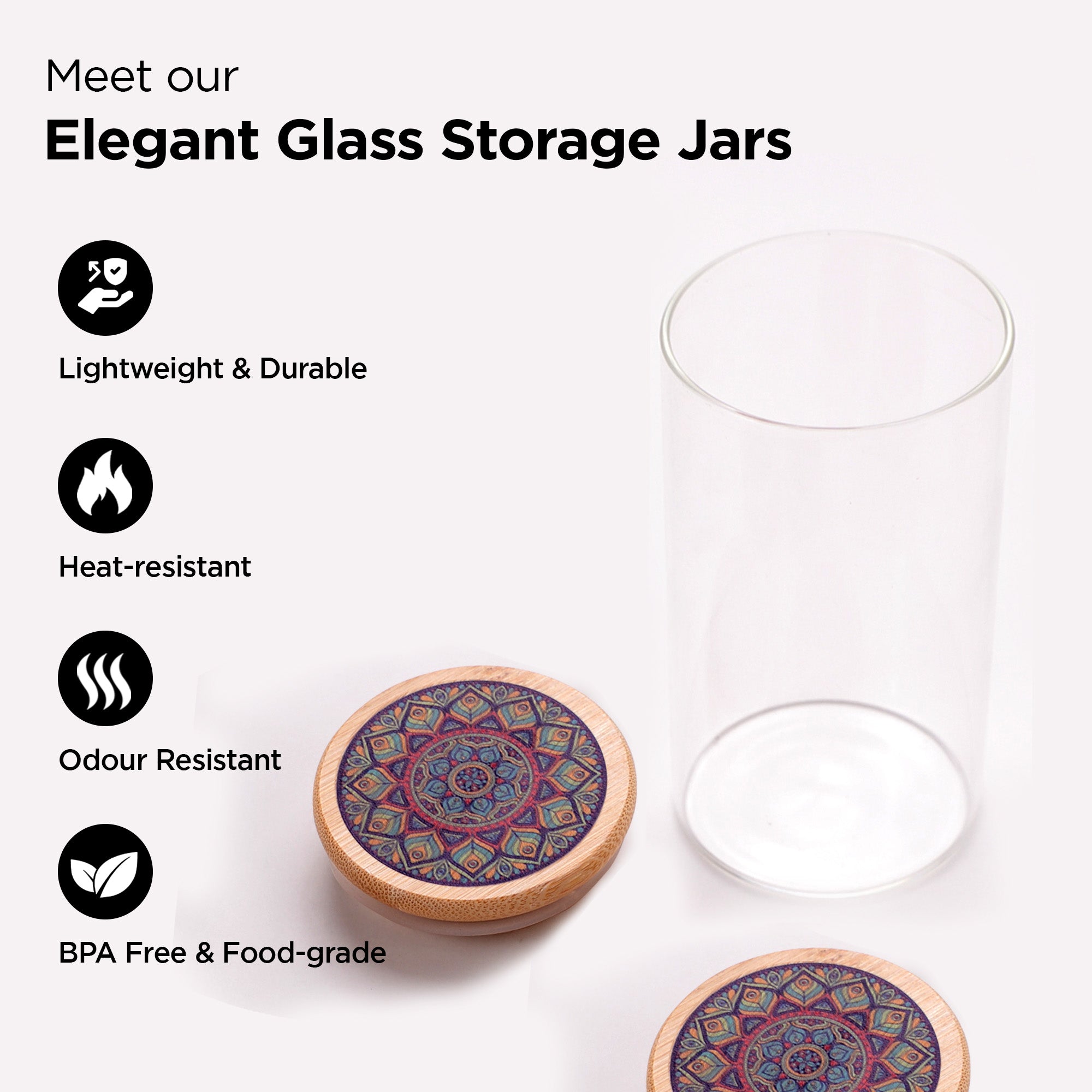 The Better Home printed lid glass jar - versatile storage