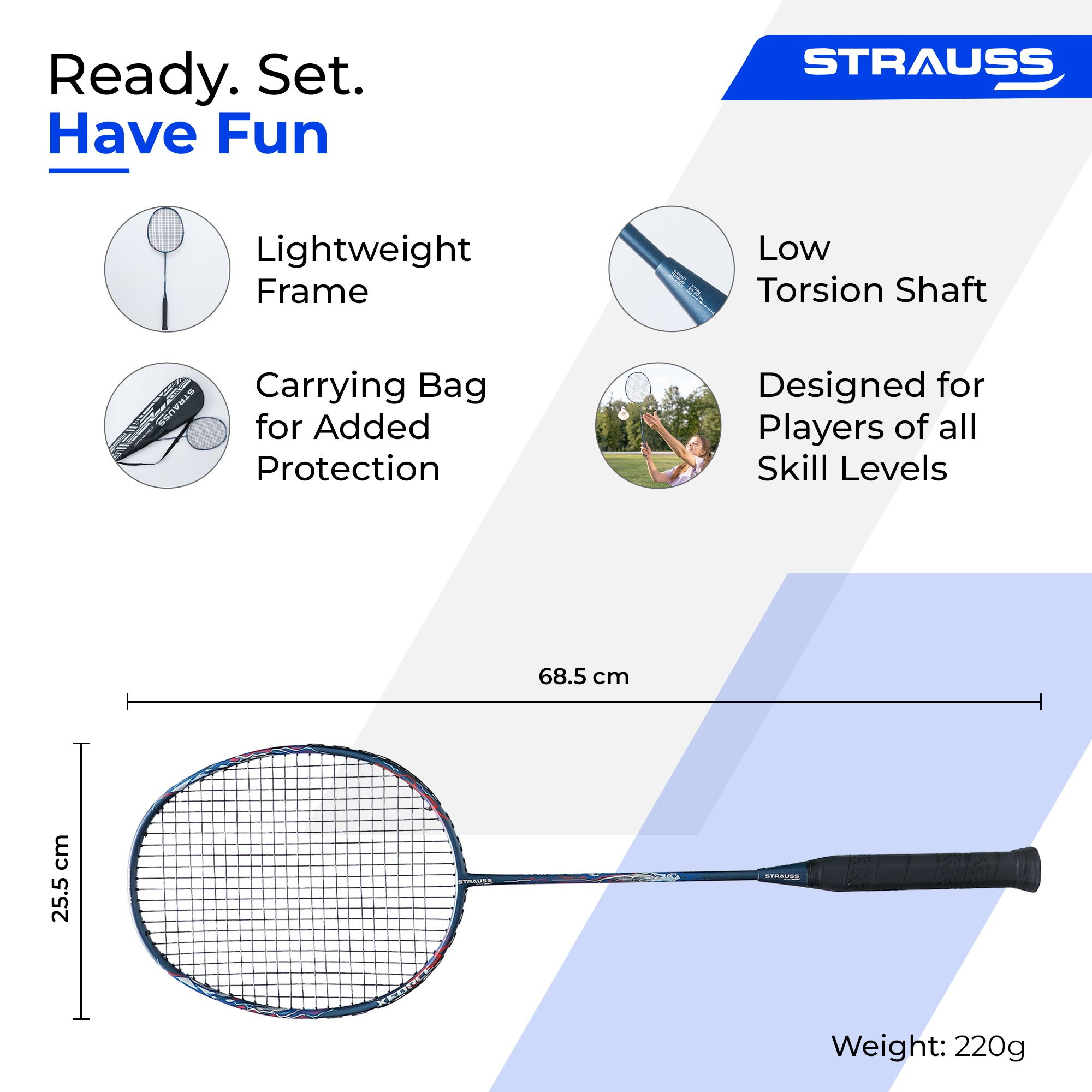 Strauss Sports badminton gear - stylish and practical for every game