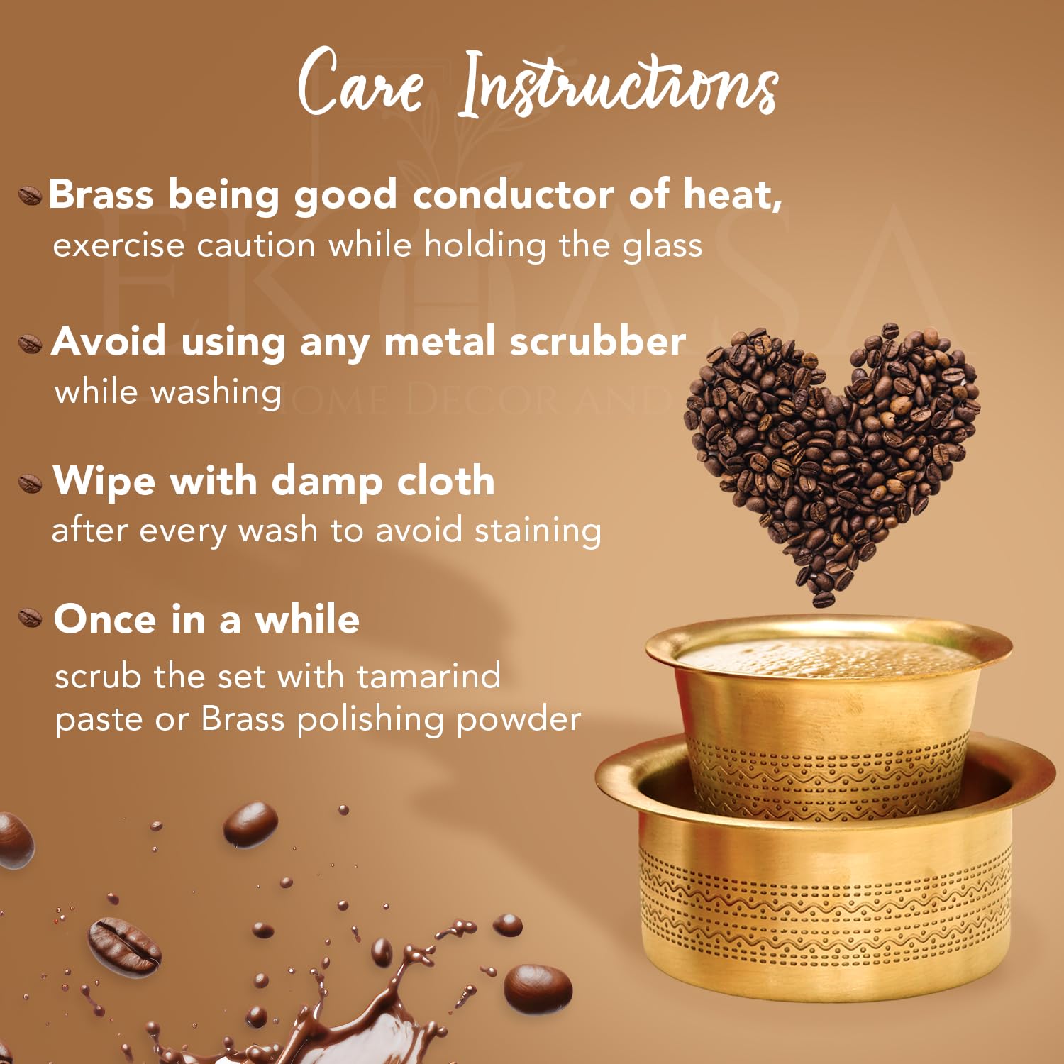 Ekhasa Brass Coffee Cup - Ideal for South Indian Coffee