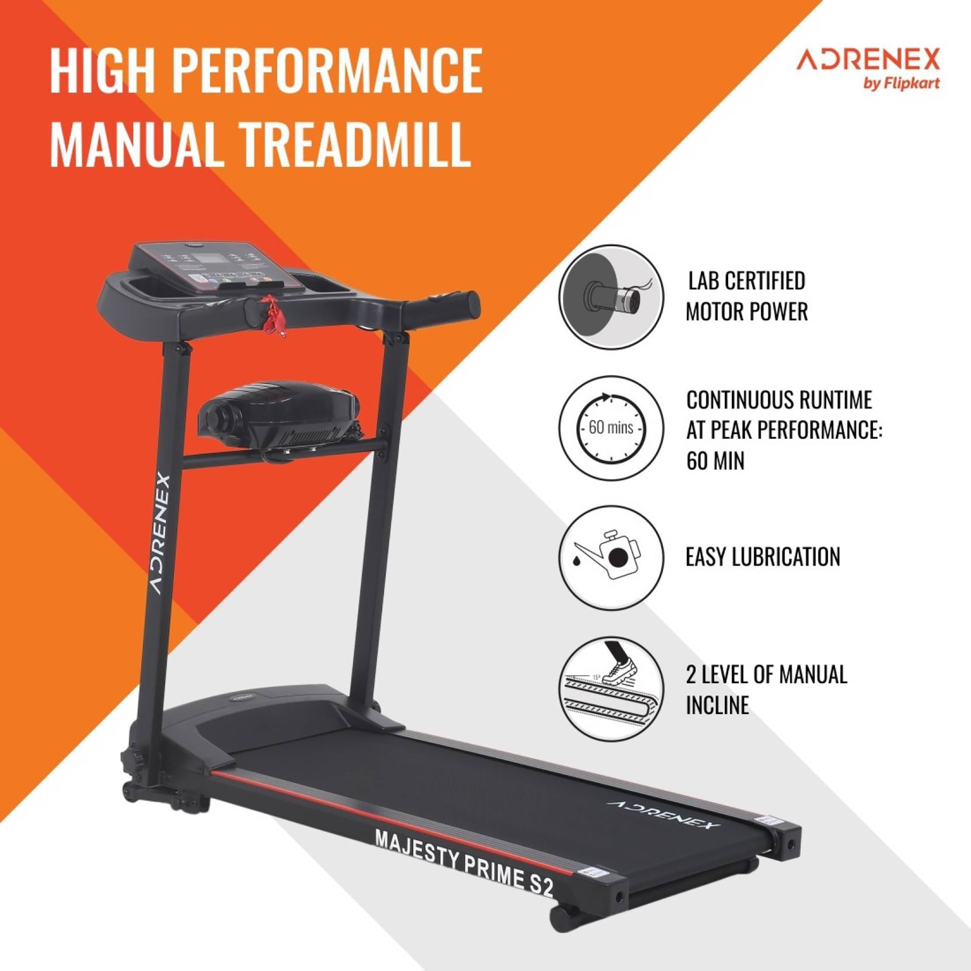 Reach prime treadmill - compact foldable design