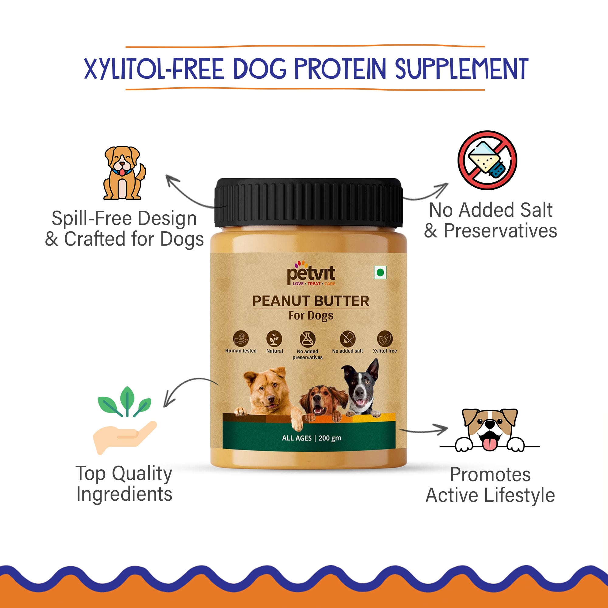 Petvit peanut butter - Peanuts and honey mix for dogs