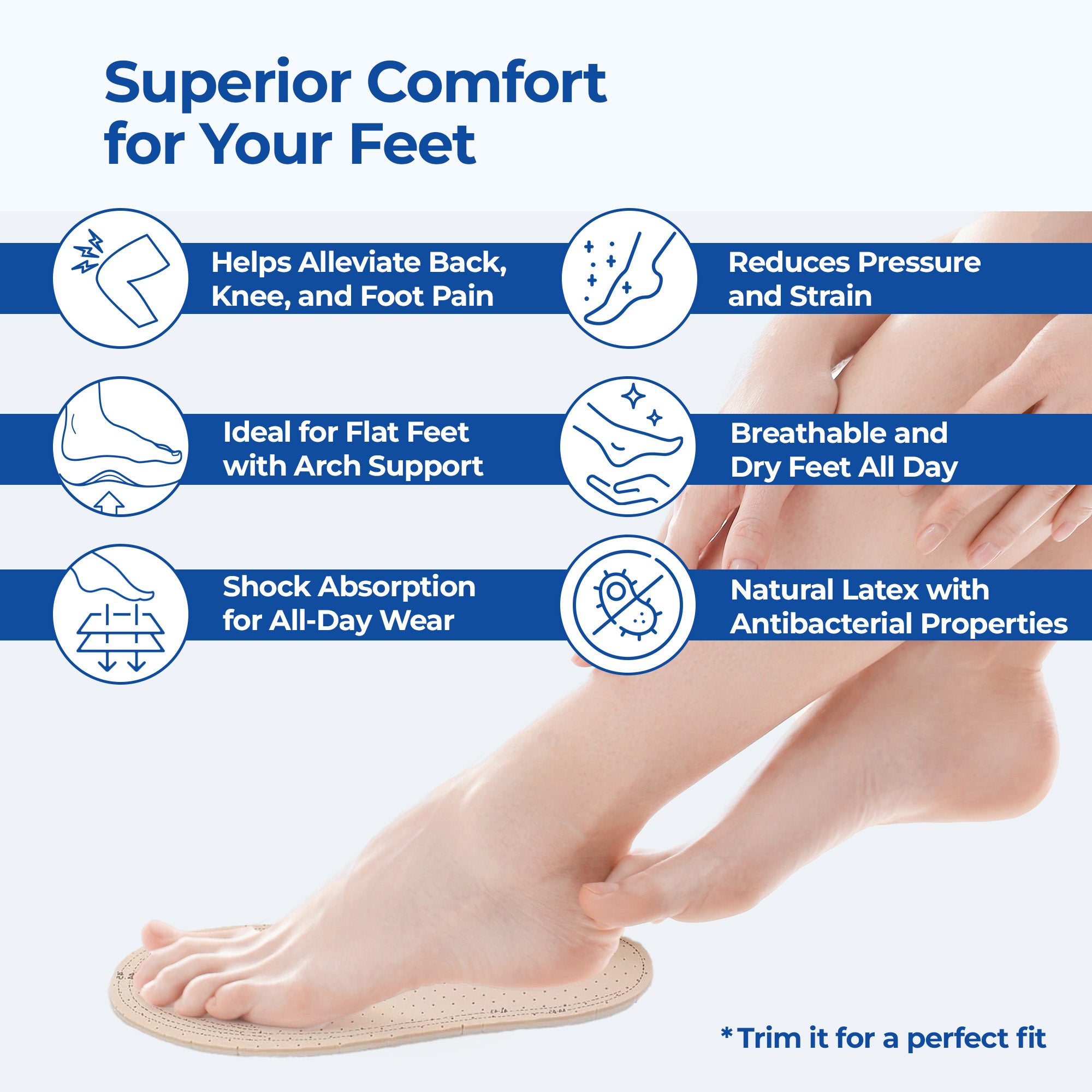 Dr Foot height increase insoles - dual layer support in shoes