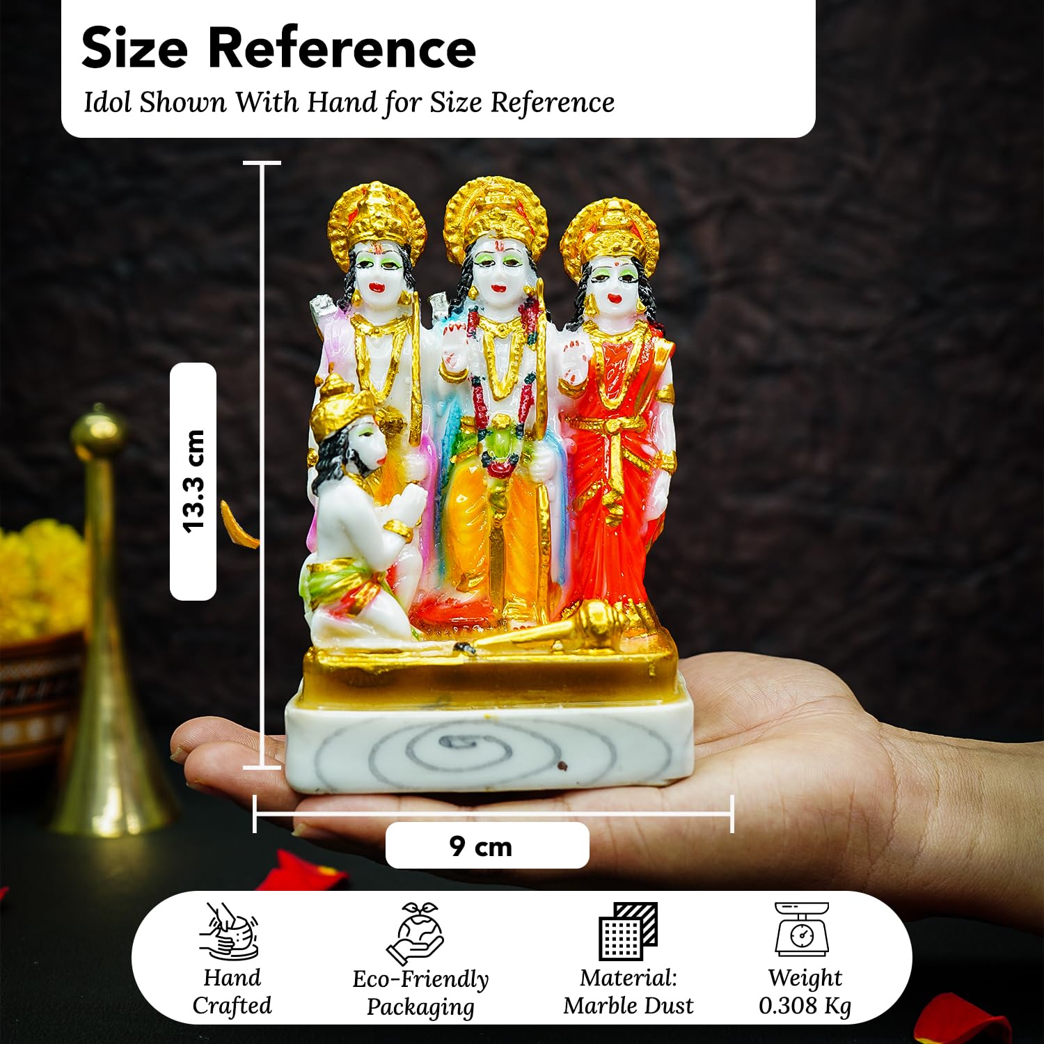 Ekhasa 5 inch Ram Darbar Murti - Office Desk Decor