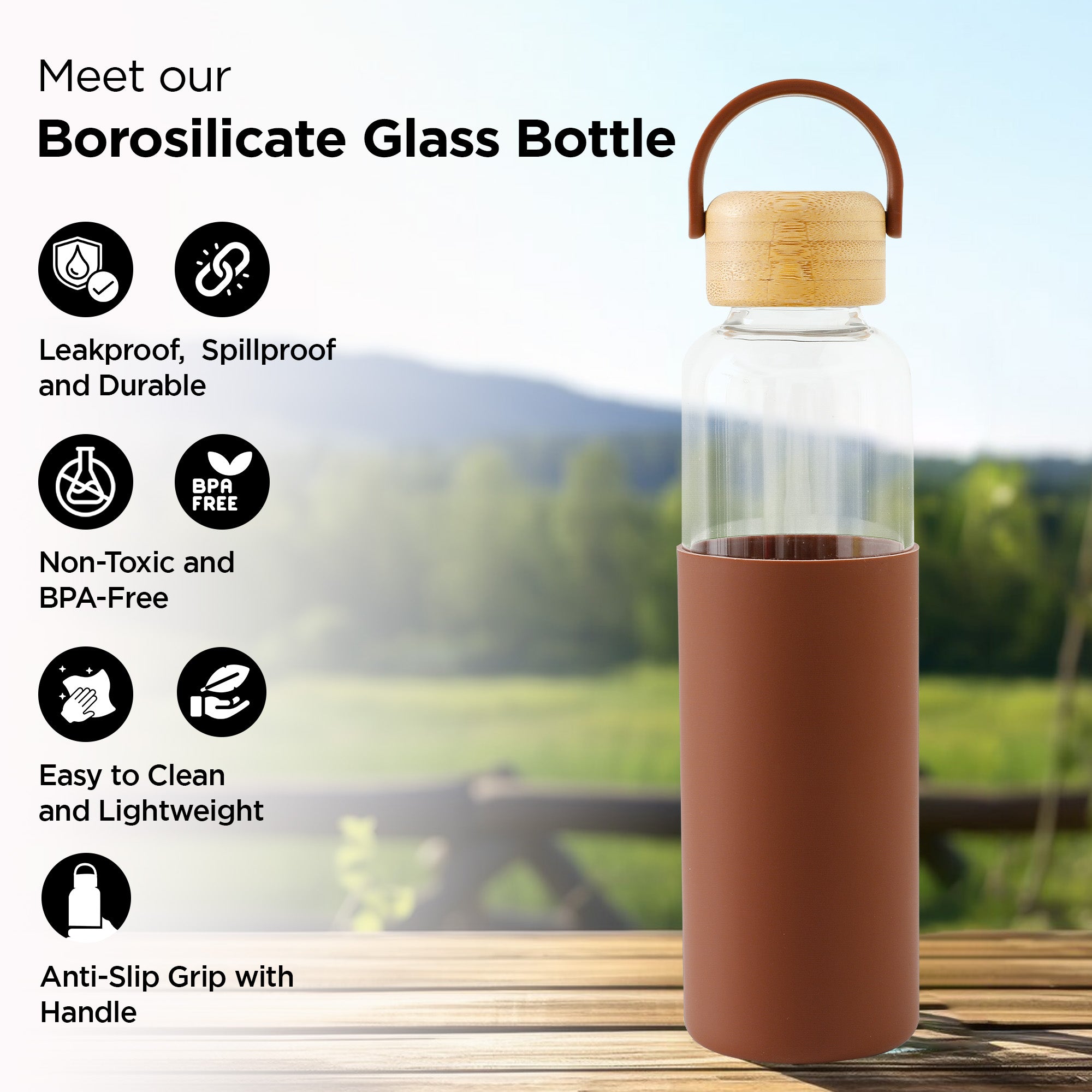 The Better Home UMAI Glass Water Bottle - Eco-friendly hydration choice