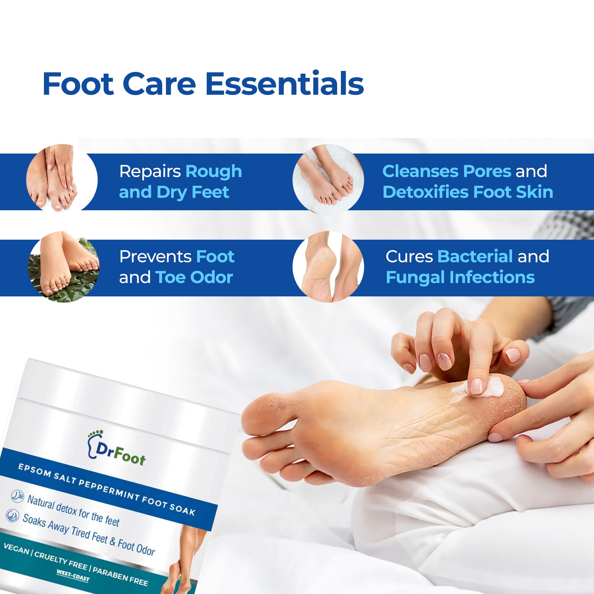 Dr Foot Epsom Salt in water - Detoxifying foot bath