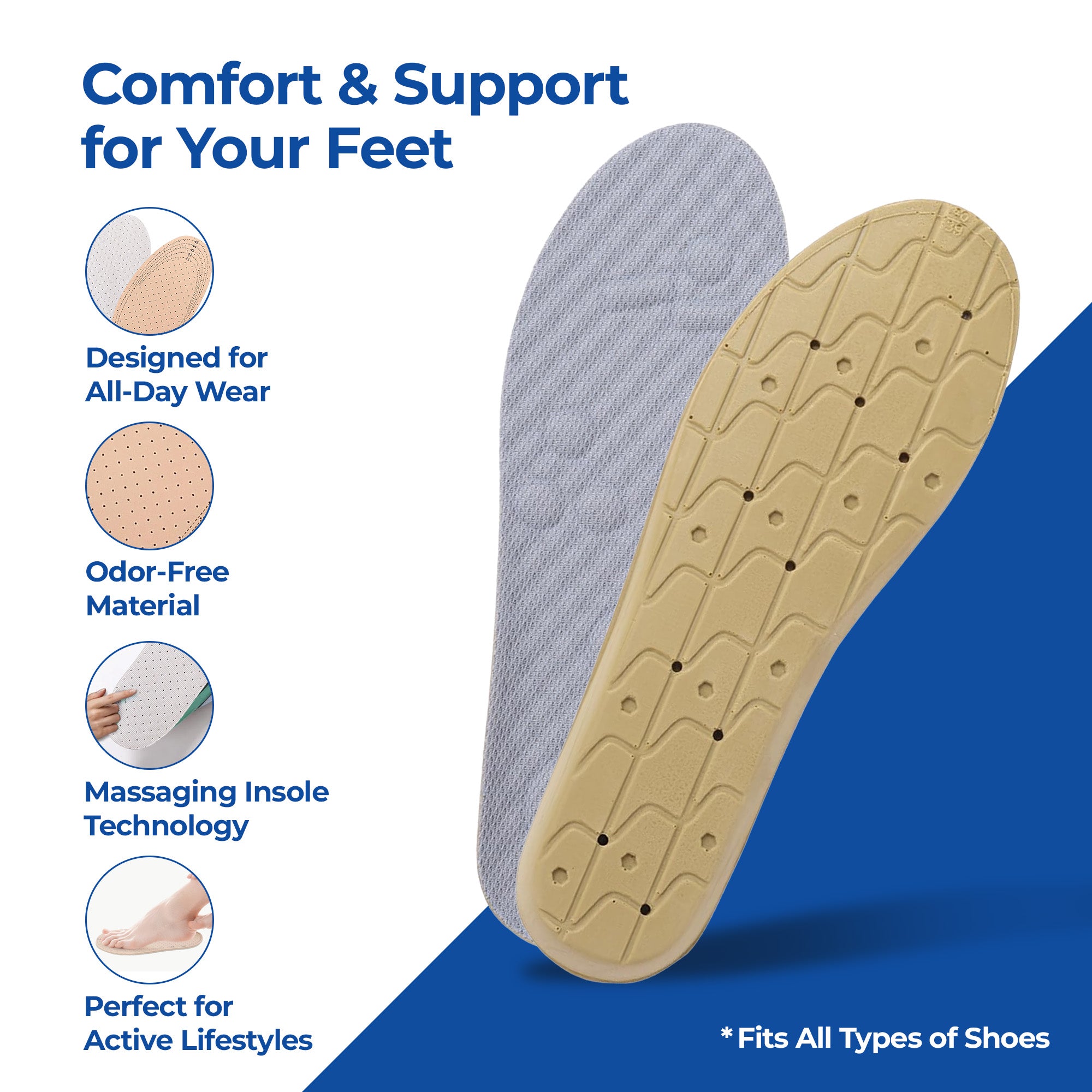 Dr Foot odor-fighting insoles - Versatile for everyday use