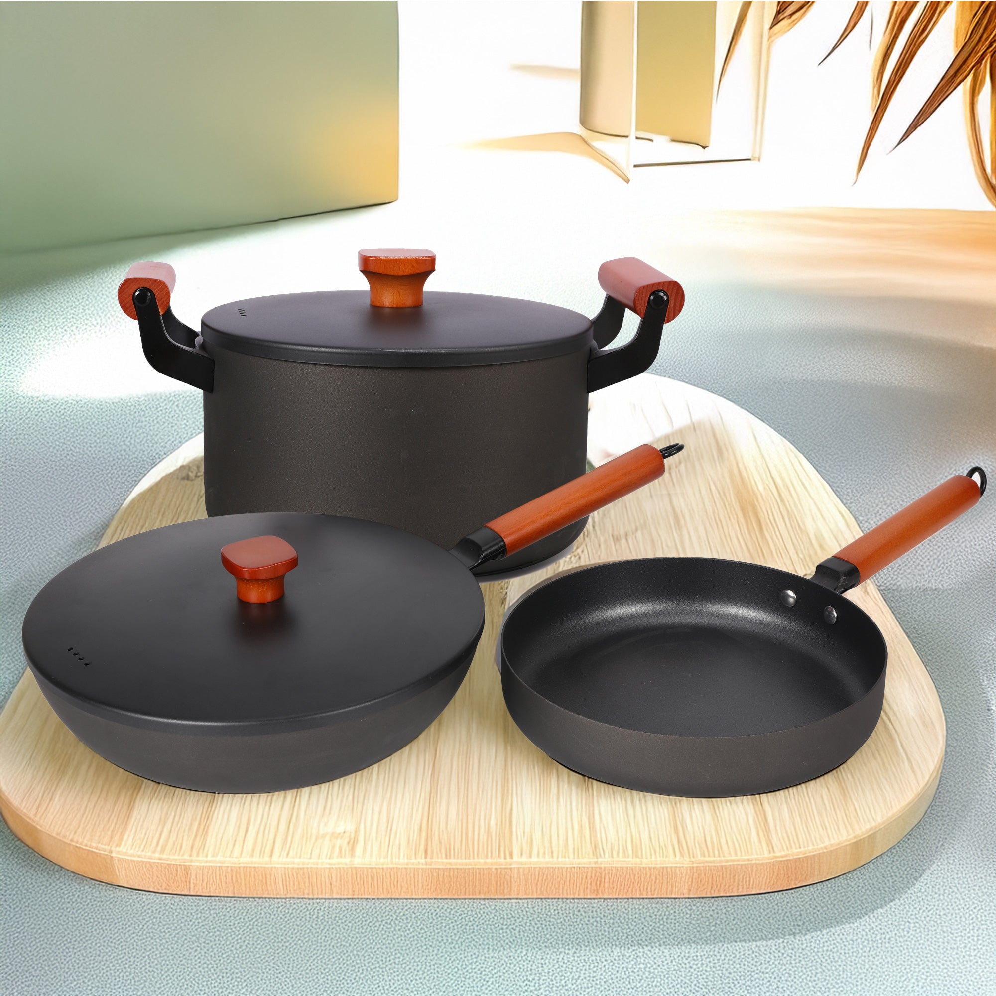 The Better Home UMAI Cast Iron Kitchen Set - Versatile for all cooktops