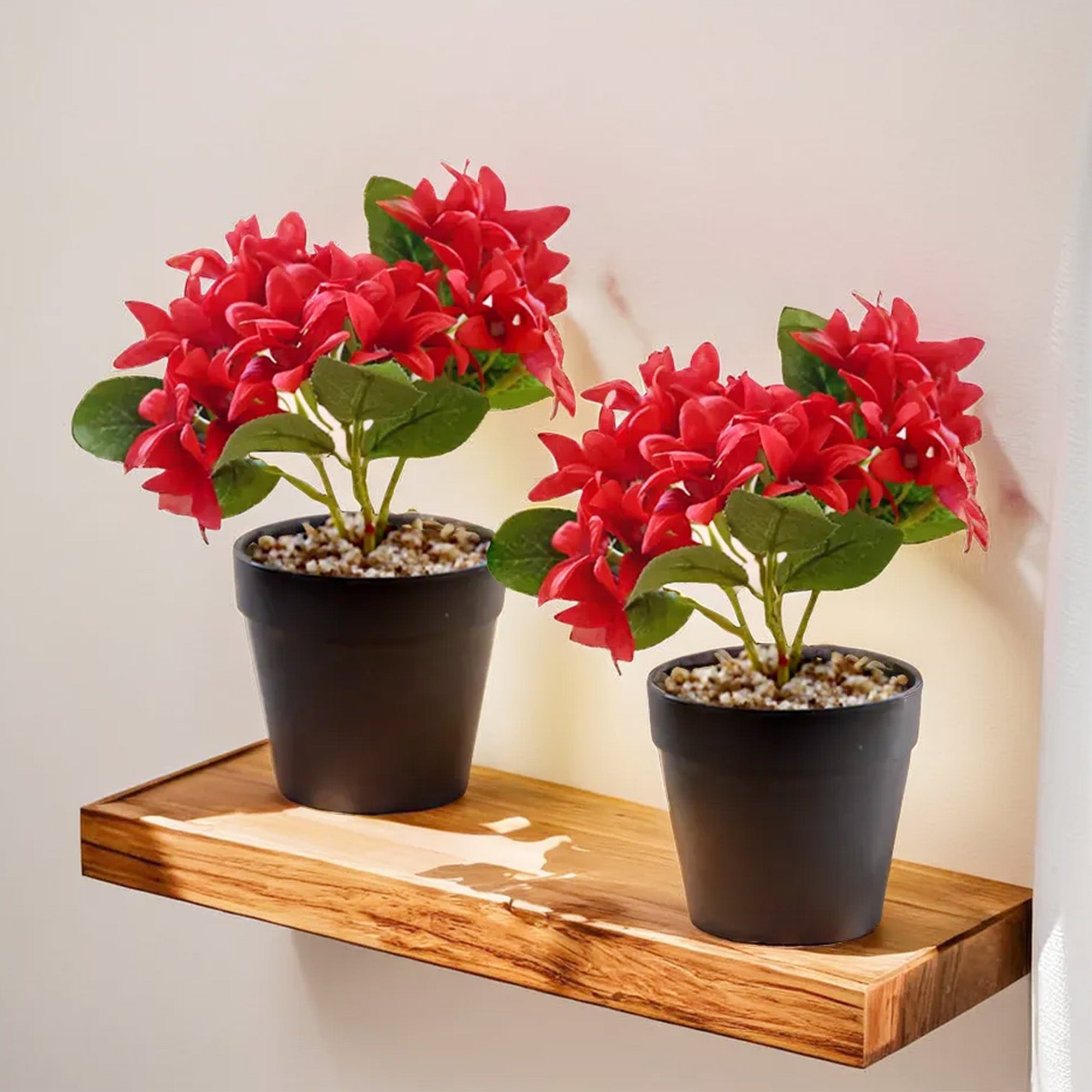 The Better Home artificial red trident flower - serene temple decor