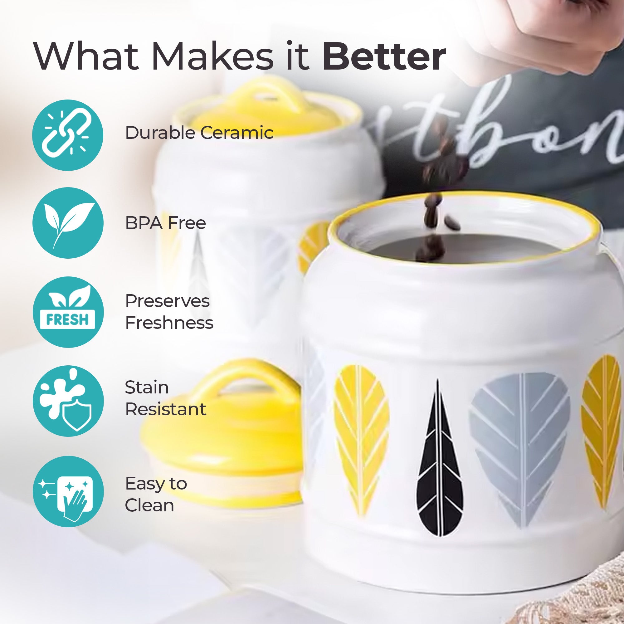The Better Home Ceramic Jar - Multipurpose kitchen container