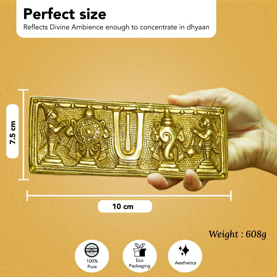 Ekhasa Brass Shankh Chakra Tilak - Gift for weddings