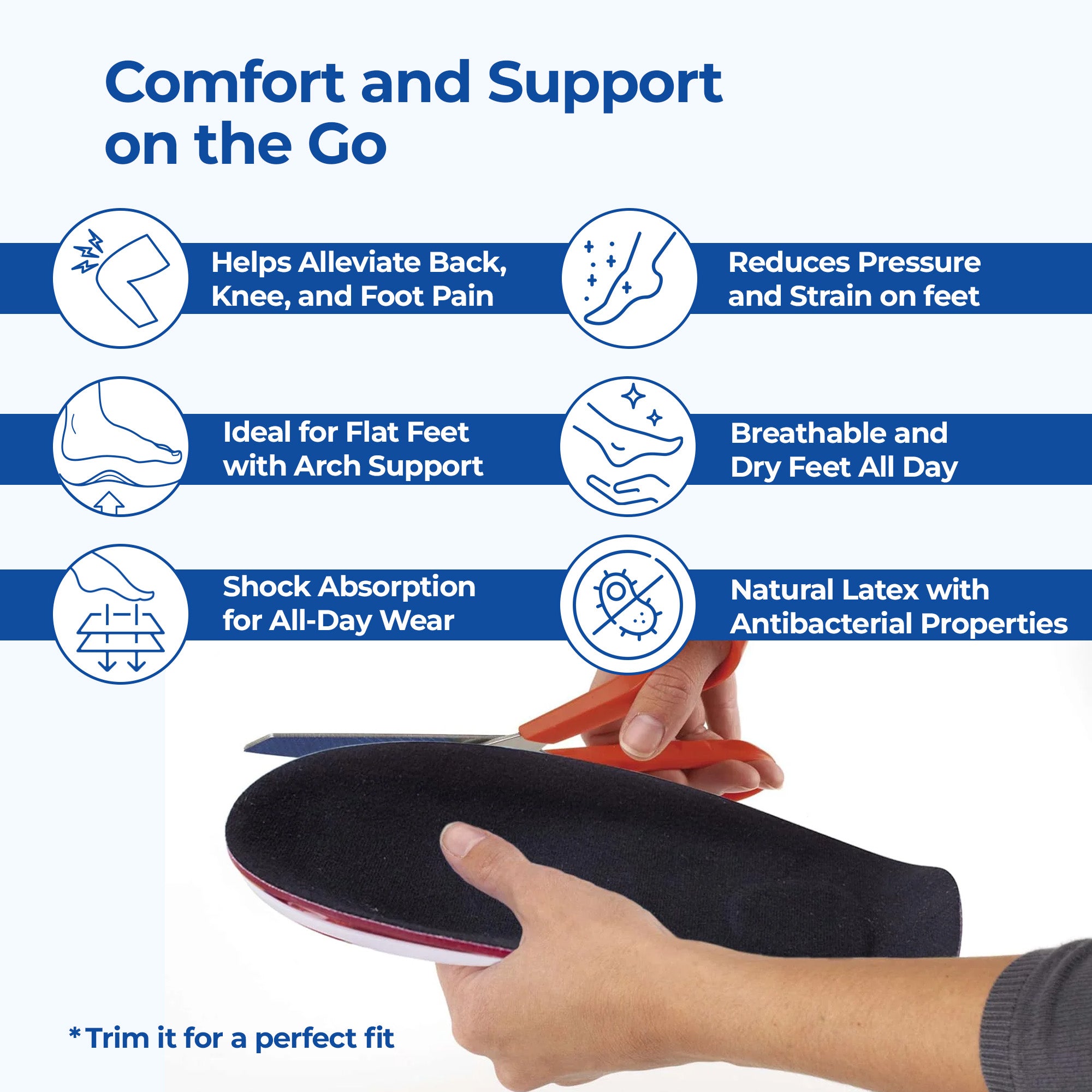 Dr Foot Massaging Gel Insoles - Fits various shoe types