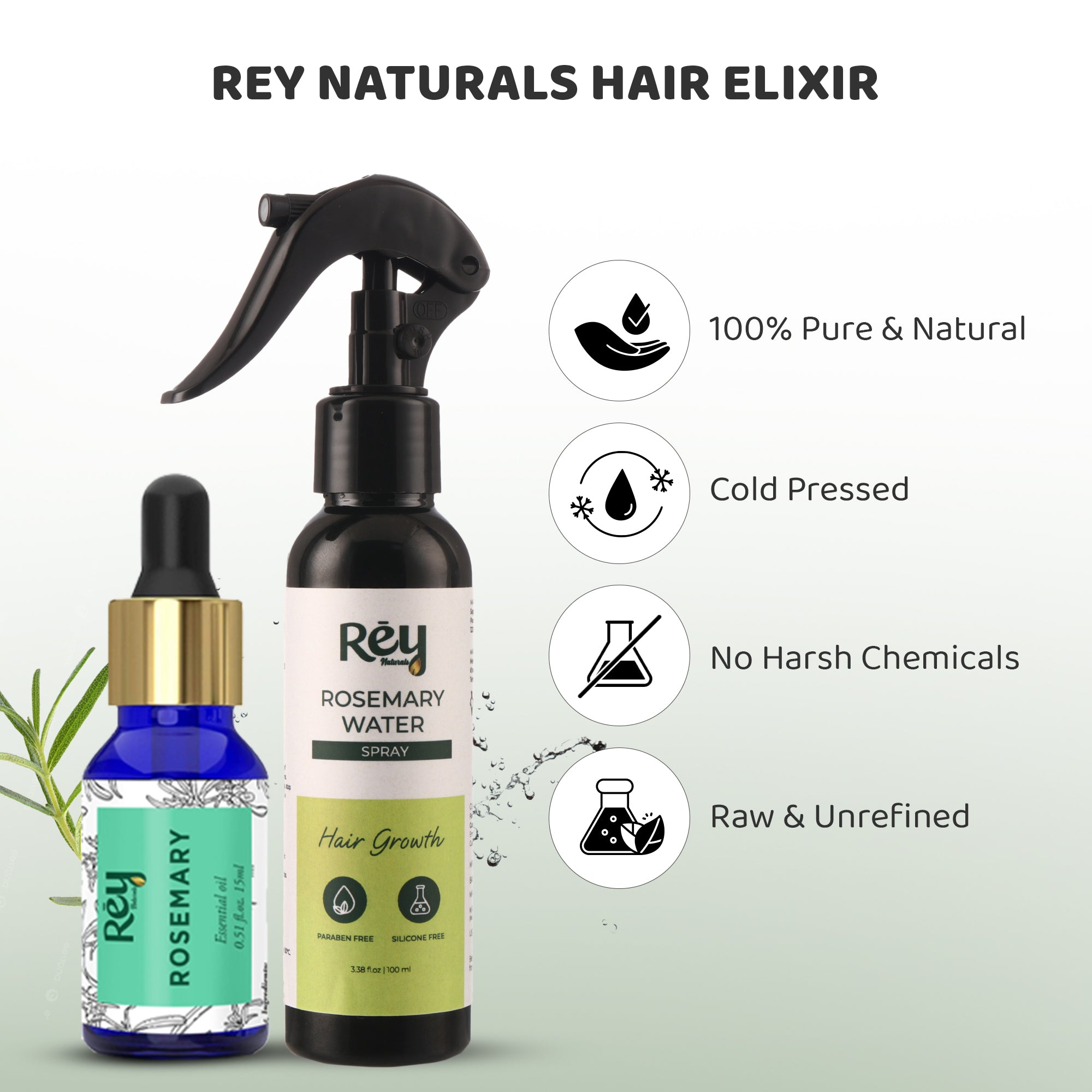 Rey Naturals Rosemary Oil - Deep hydration for thicker hair