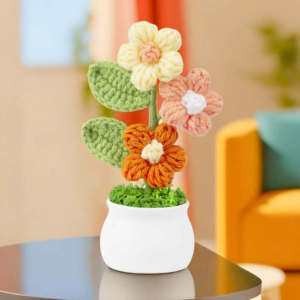 Ekhasa handmade crochet arrangement - unique home decor