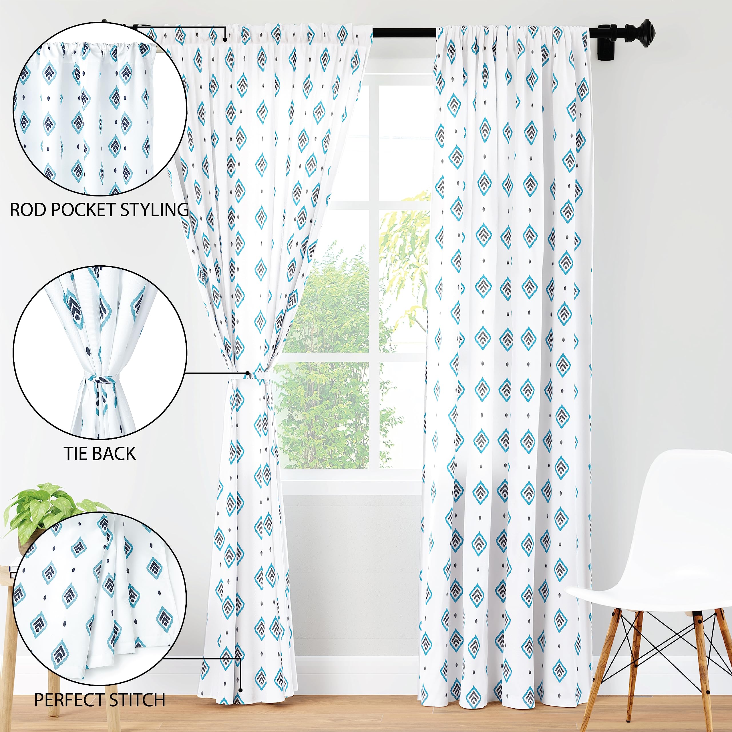 Encasa printed curtains - Guest room upgrade