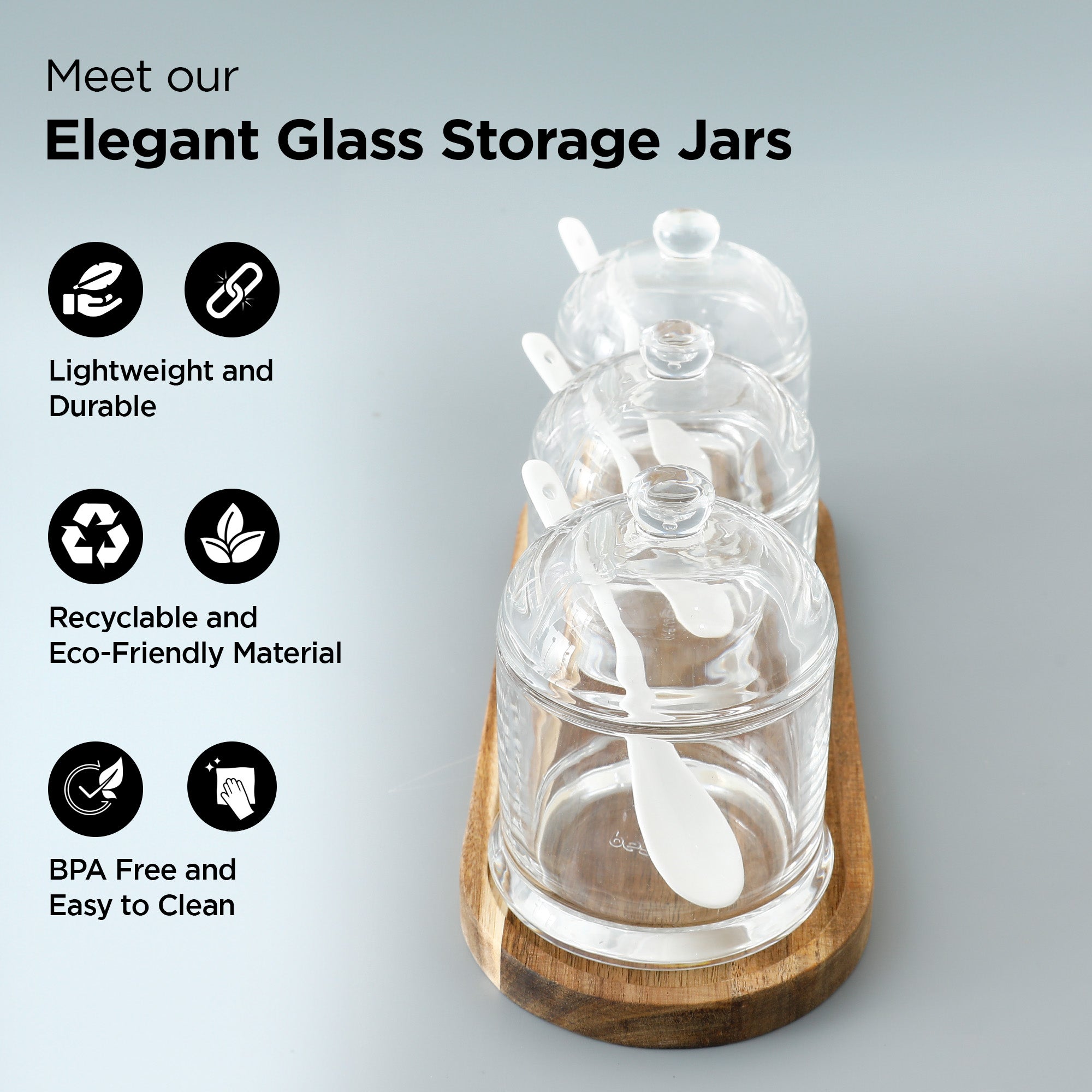 The Better Home UMAI Glass Containers - Elegant dining presentation