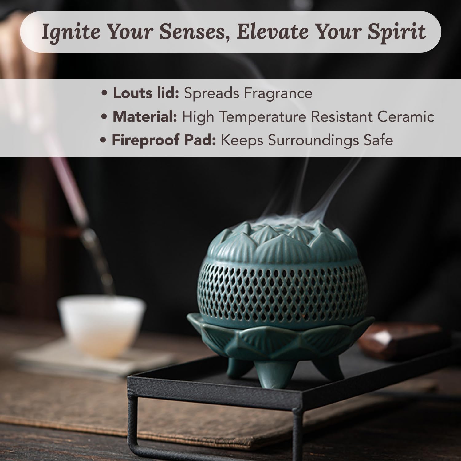 Ekhasa ceramic incense holder - perfect for meditation
