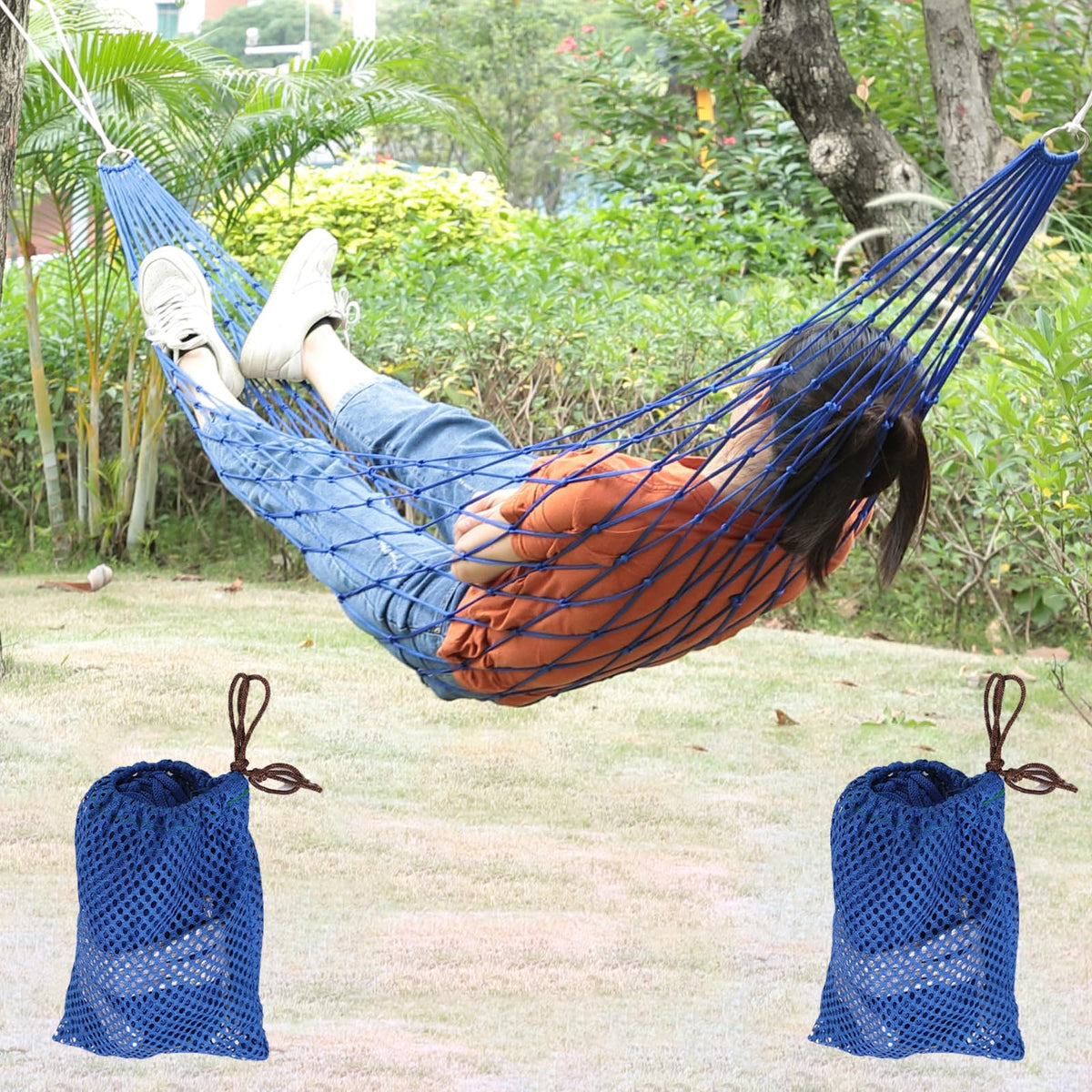 Kuber Nylon Rope Hammock - Easy installation with ropes