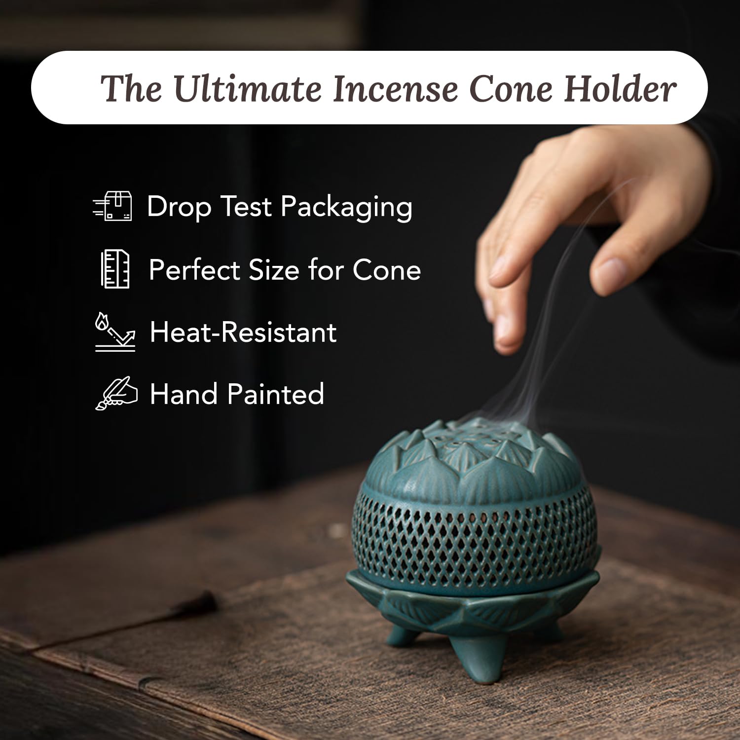 Ekhasa ceramic incense holder - versatile puja accessory