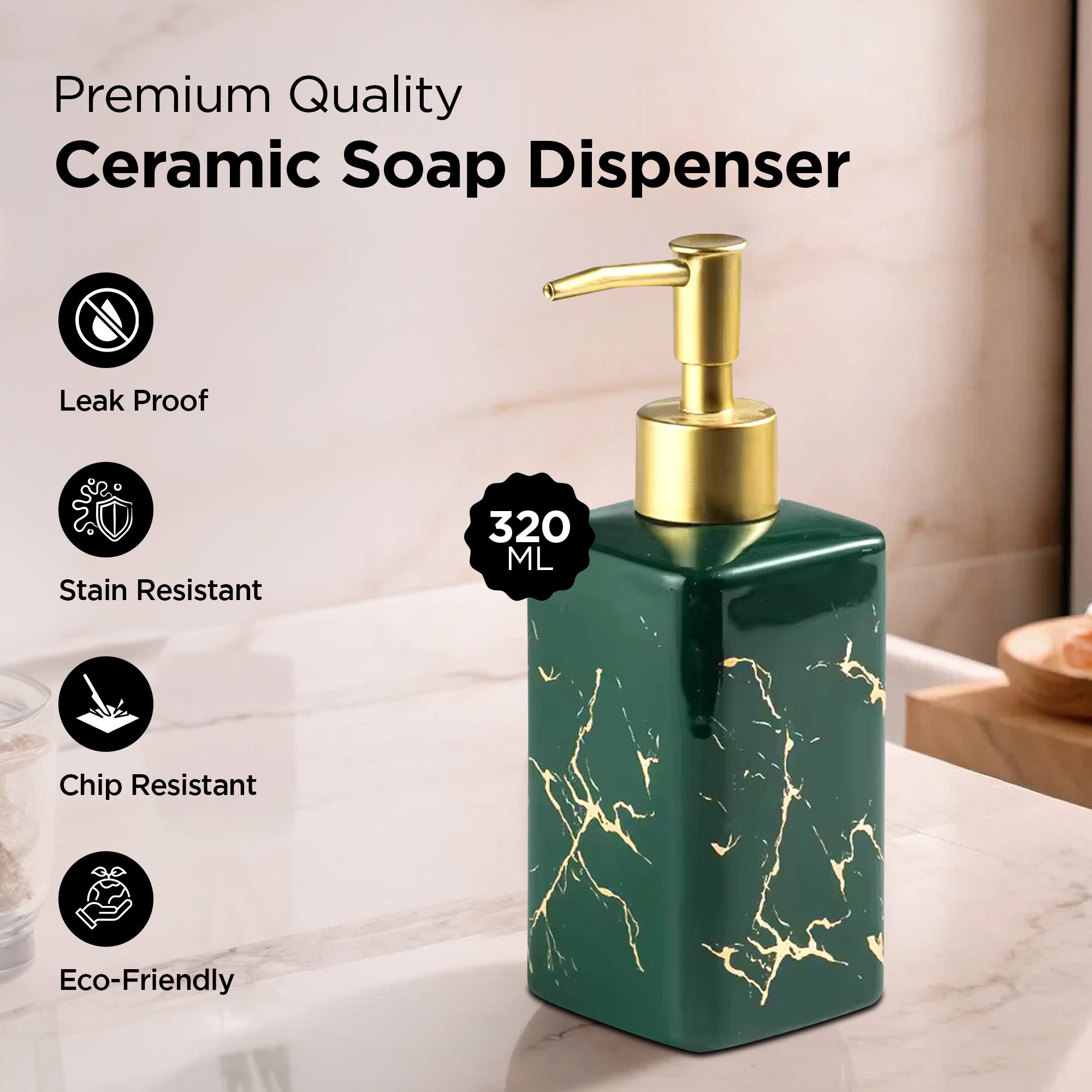 UMAI green soap pump - stylish hand washing