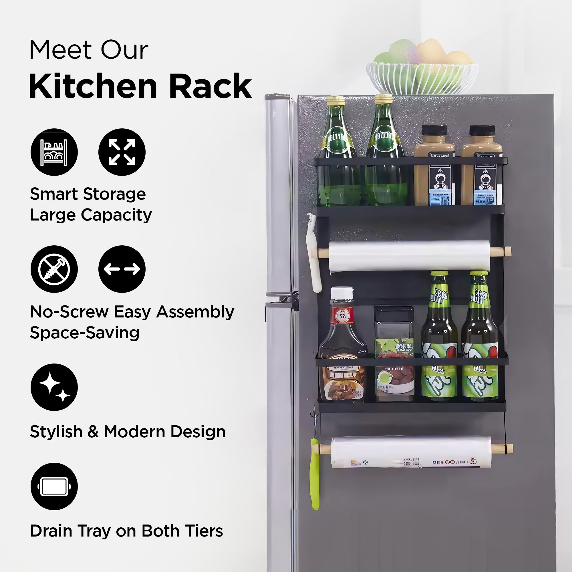 UMAI multilayer rack - black kitchen shelf
