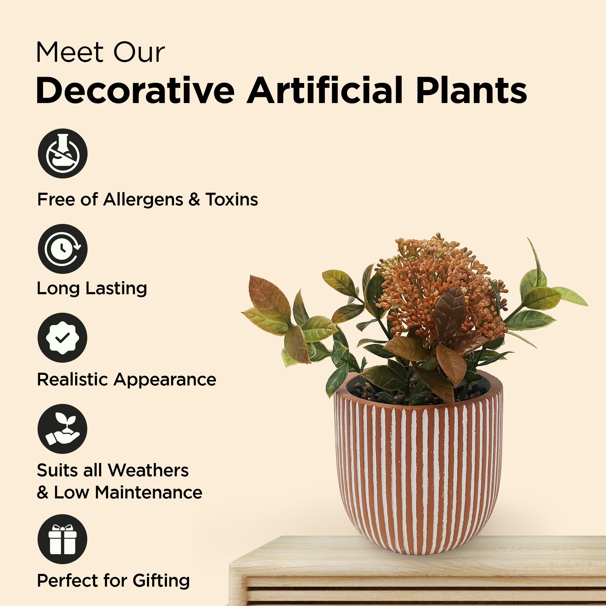 UMAI artificial plants - tabletop centerpiece