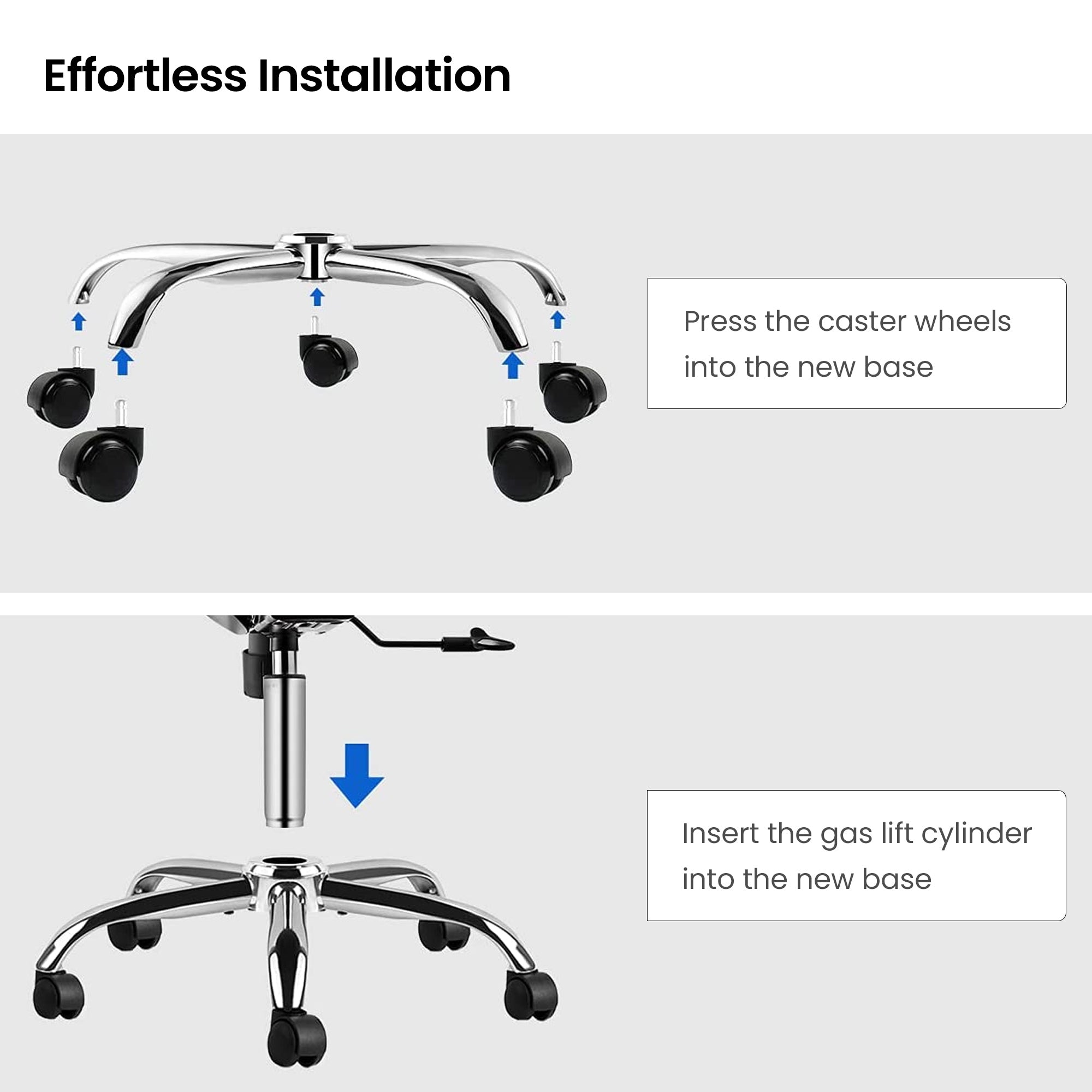 SAVYA HOME Chrome Base With Wheels - Elegant interior upgrade