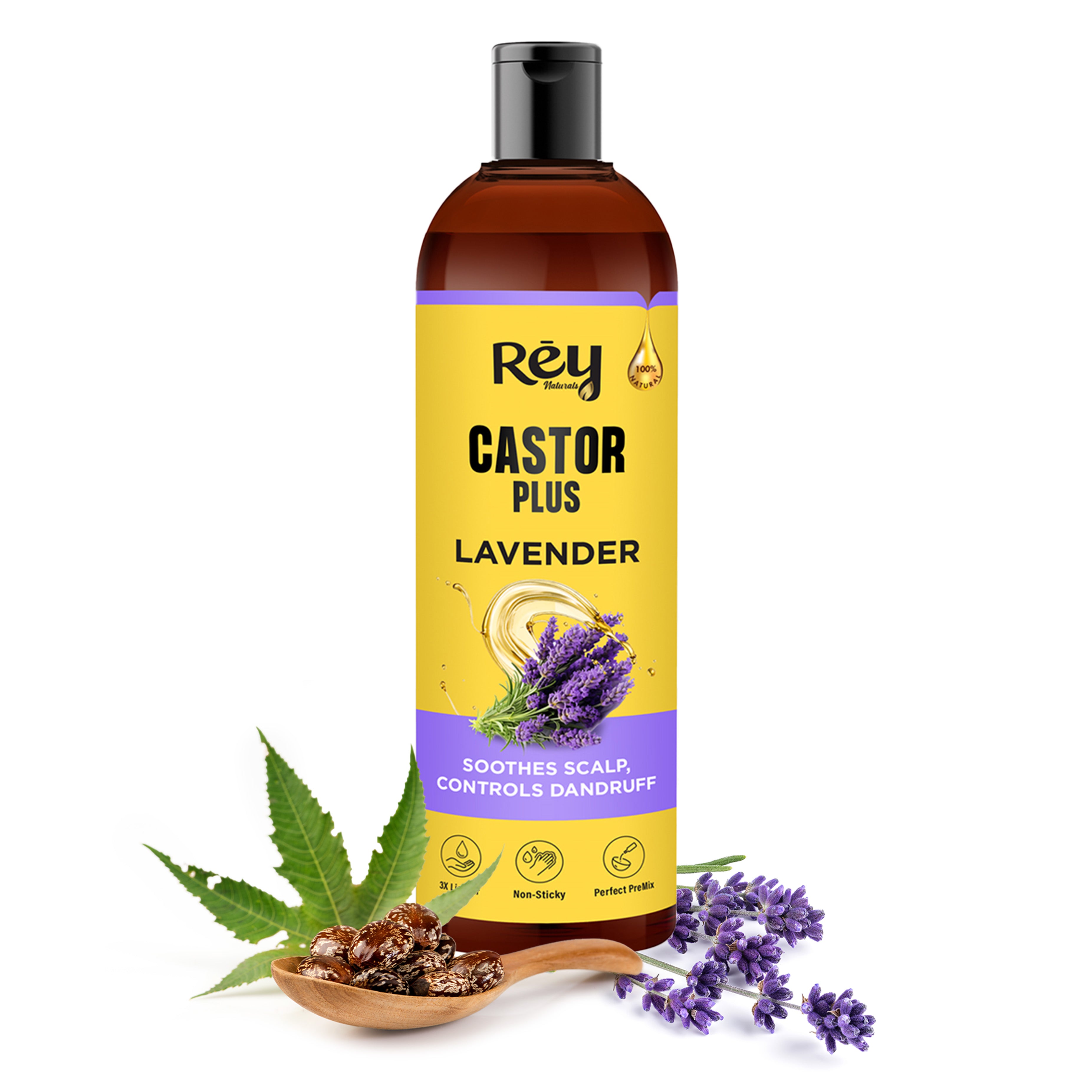 Rey Naturals Castor Plus Lavender Oil - Daily conditioner for all hair types