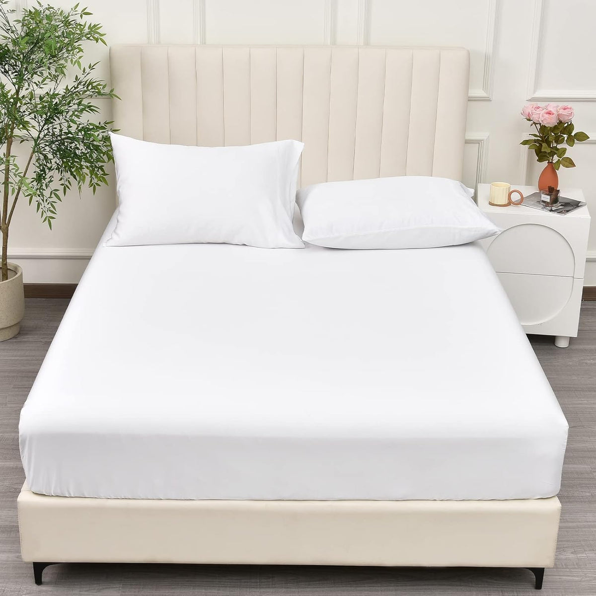 Mush white bamboo bedsheet - Ideal for stylish interiors