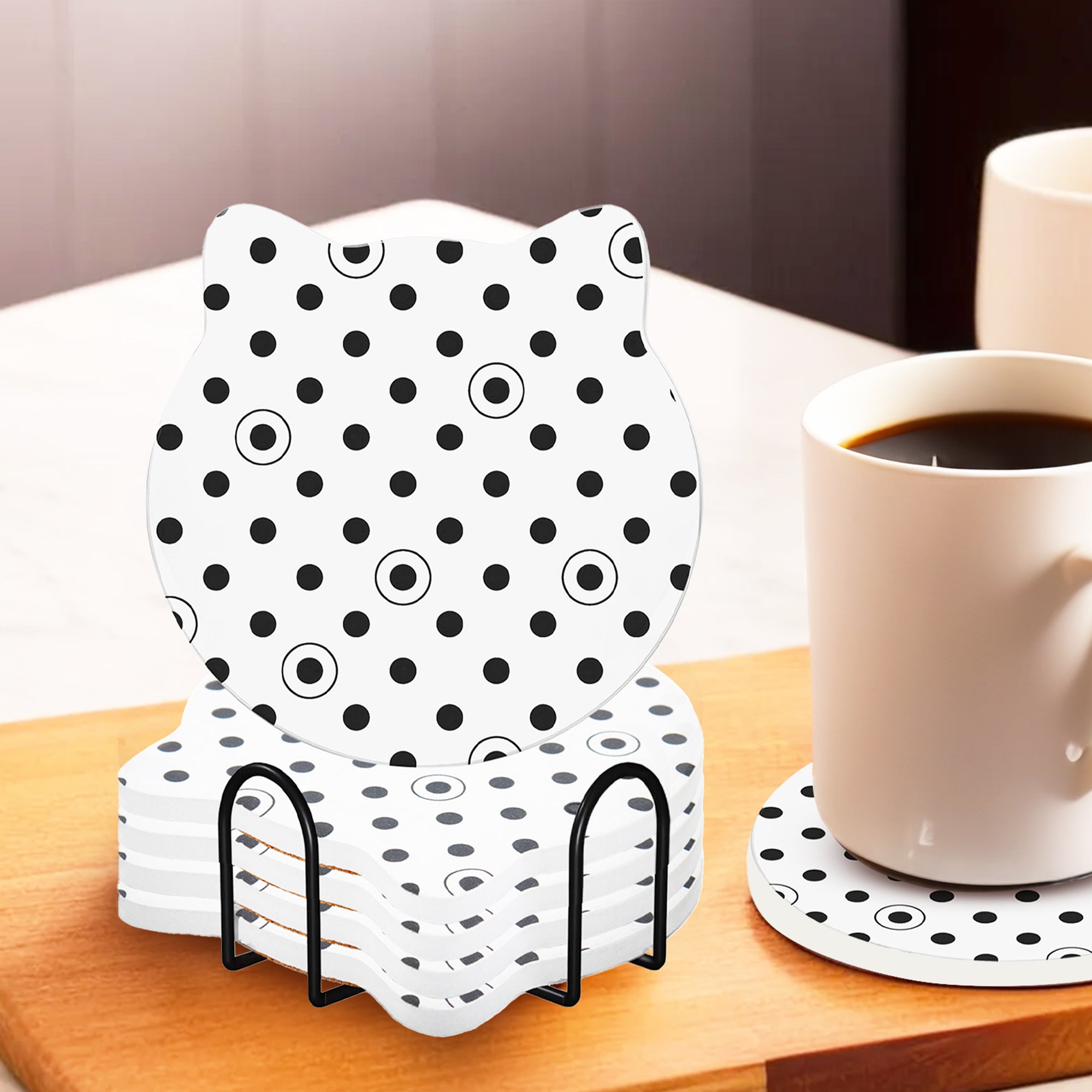 The Better Home UMAI Cat Coaster Set - Unique Cat Design for Home