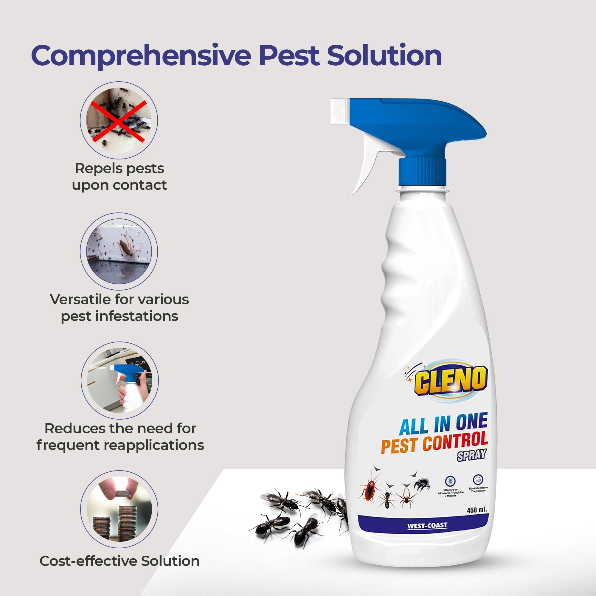 Cleno pest control spray - eco-friendly insect repellent