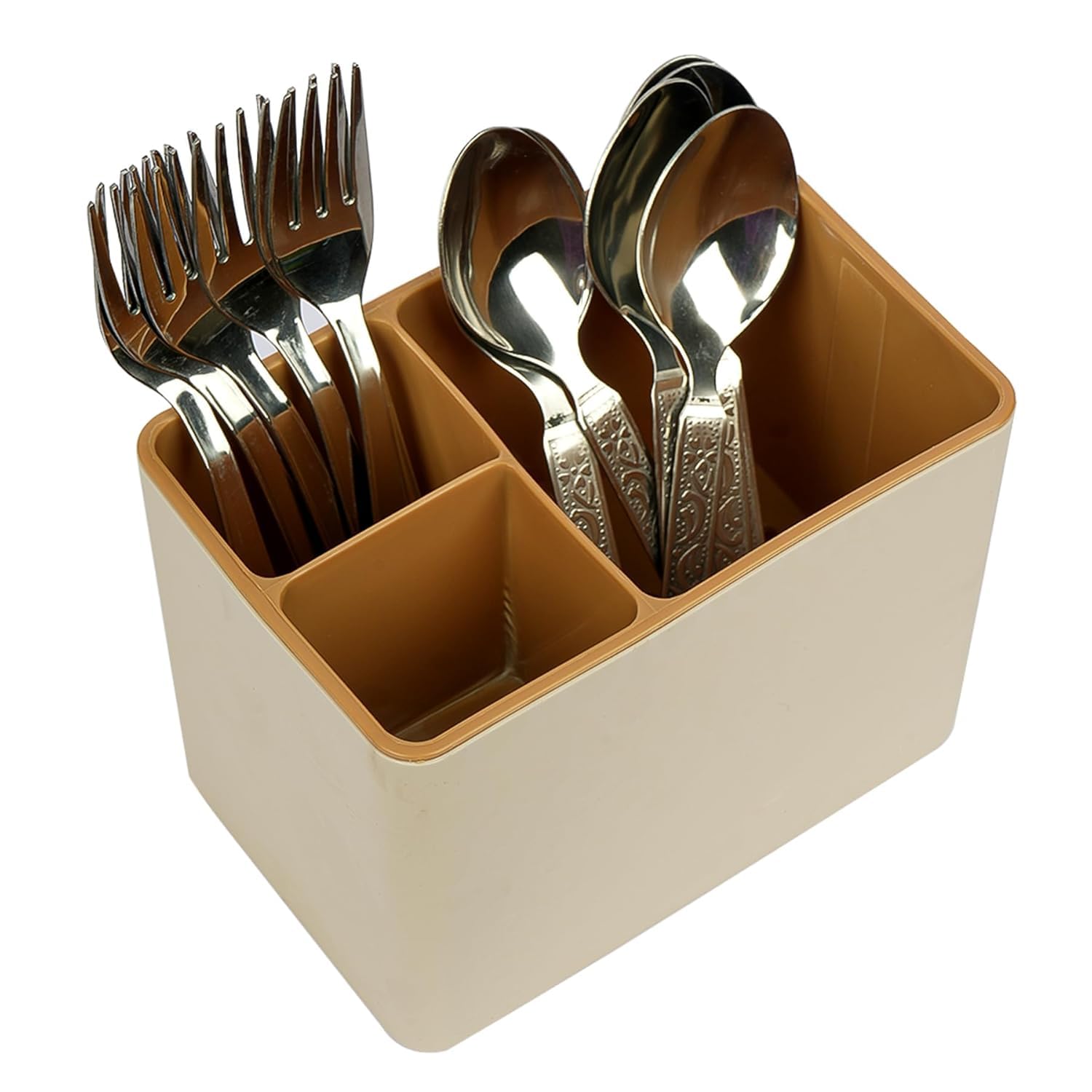 Heart Home kitchen accessory - Sandy Brown cutlery holder