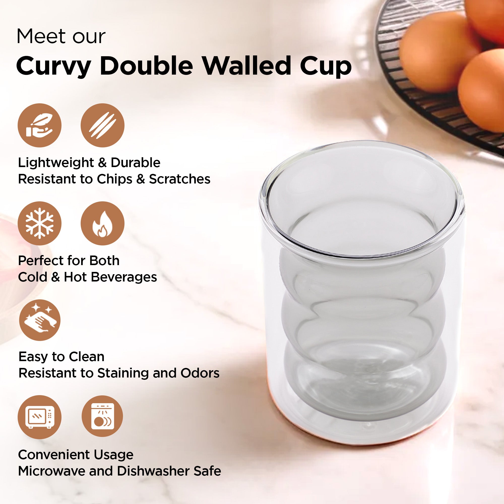 UMAI Double Wall Coffee Mug - Tea Time
