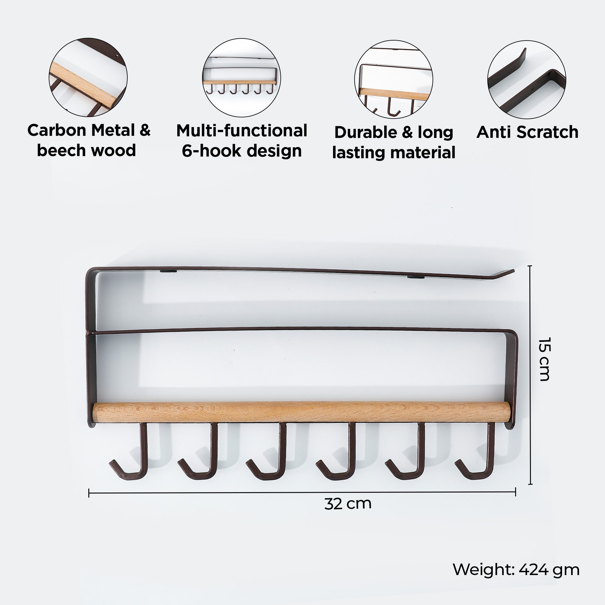 UMAI under shelf cup holder - durable kitchen organizer
