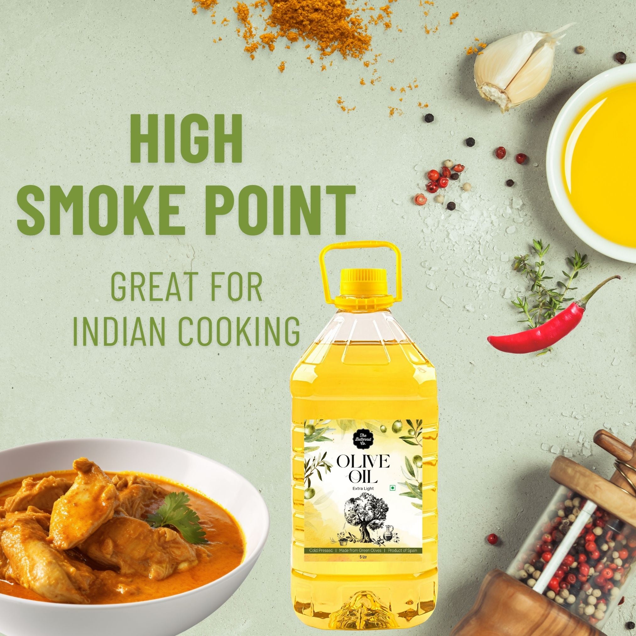 The Butternut Co. olive oil bottle - frying