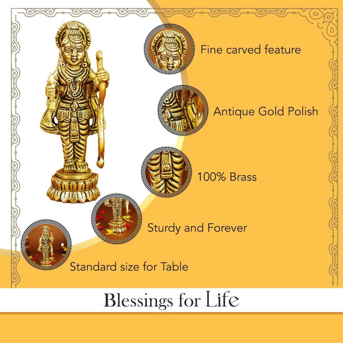 Ekhasa Brass Ram Lalla Murti - Spiritual decor
