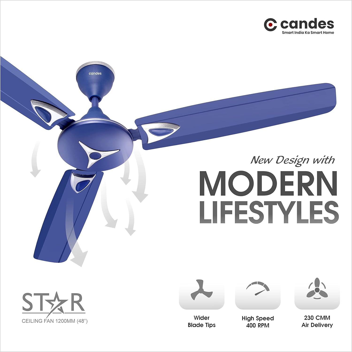 Candes Star Ceiling Fan - Office Airflow