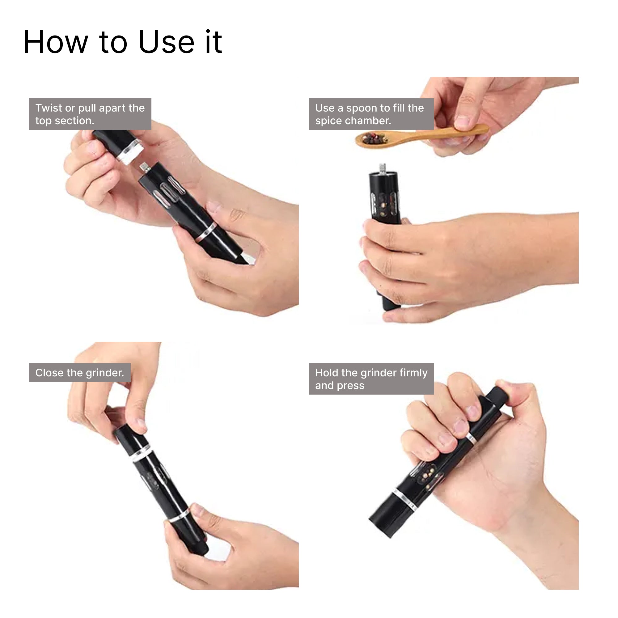 UMAI salt and pepper shakers - easy dispensing feature