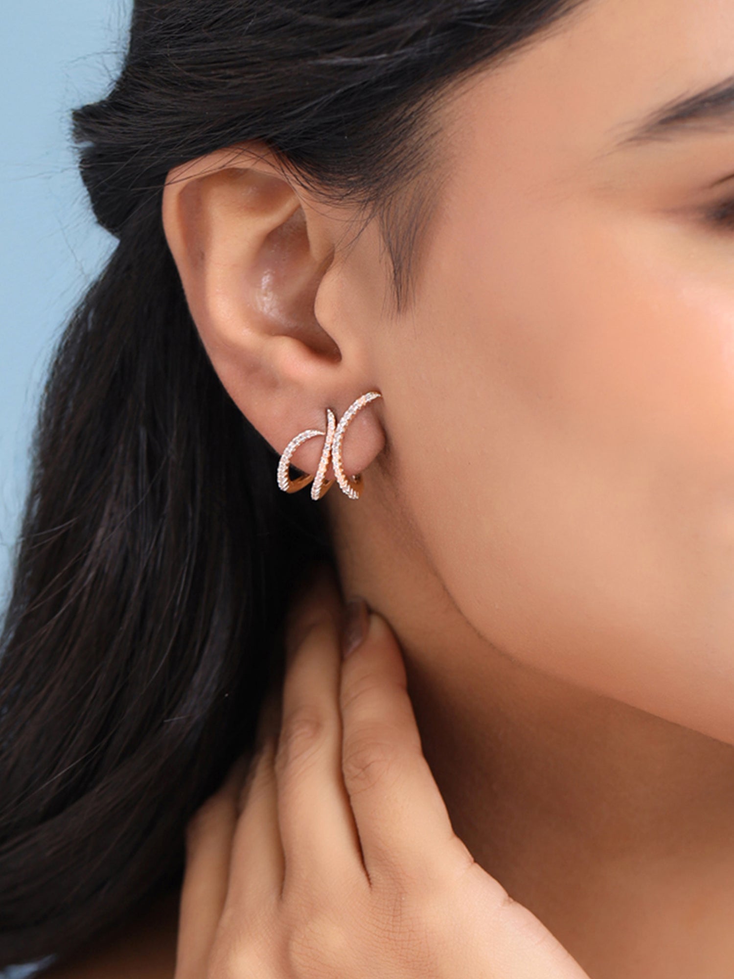 Yellow Chimes rose gold stud earrings - for casual outings